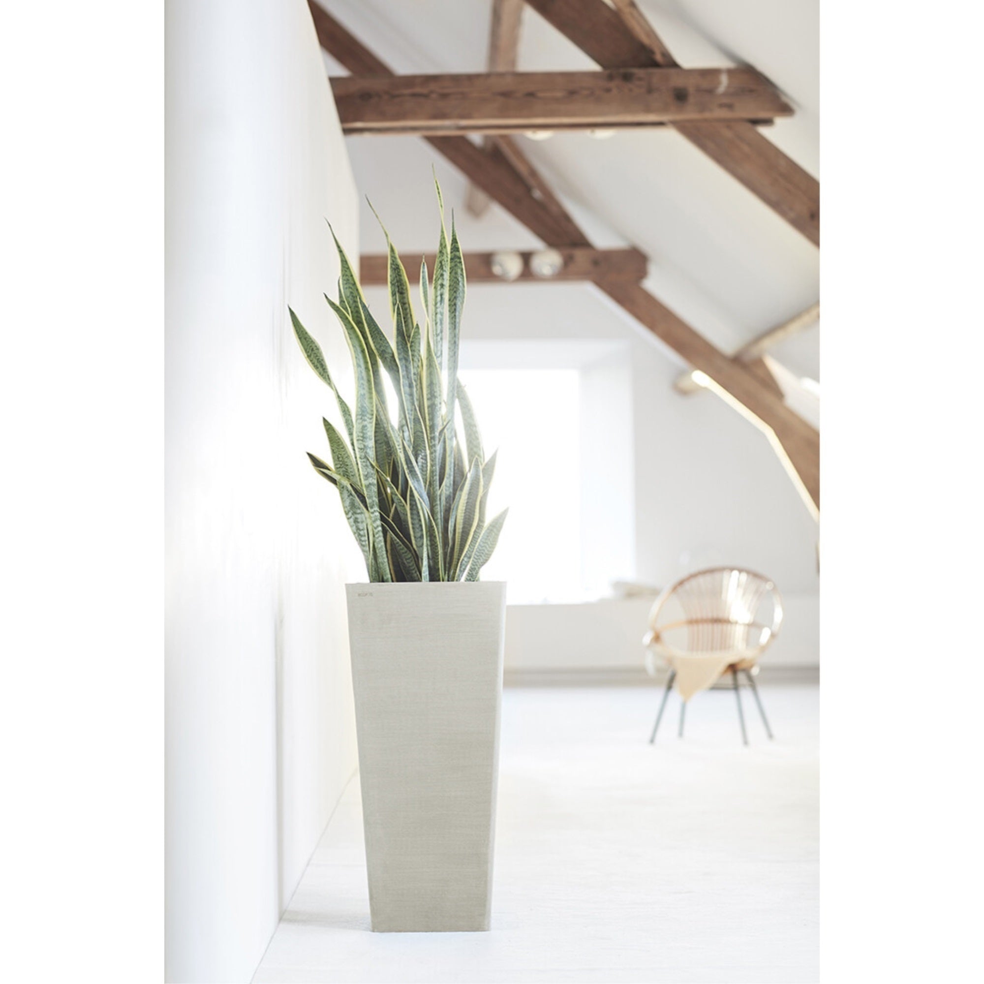 Ecopots Rotterdam High Durable Modern Square Indoor/Outdoor Recycled-Based Composite Flower Planter
