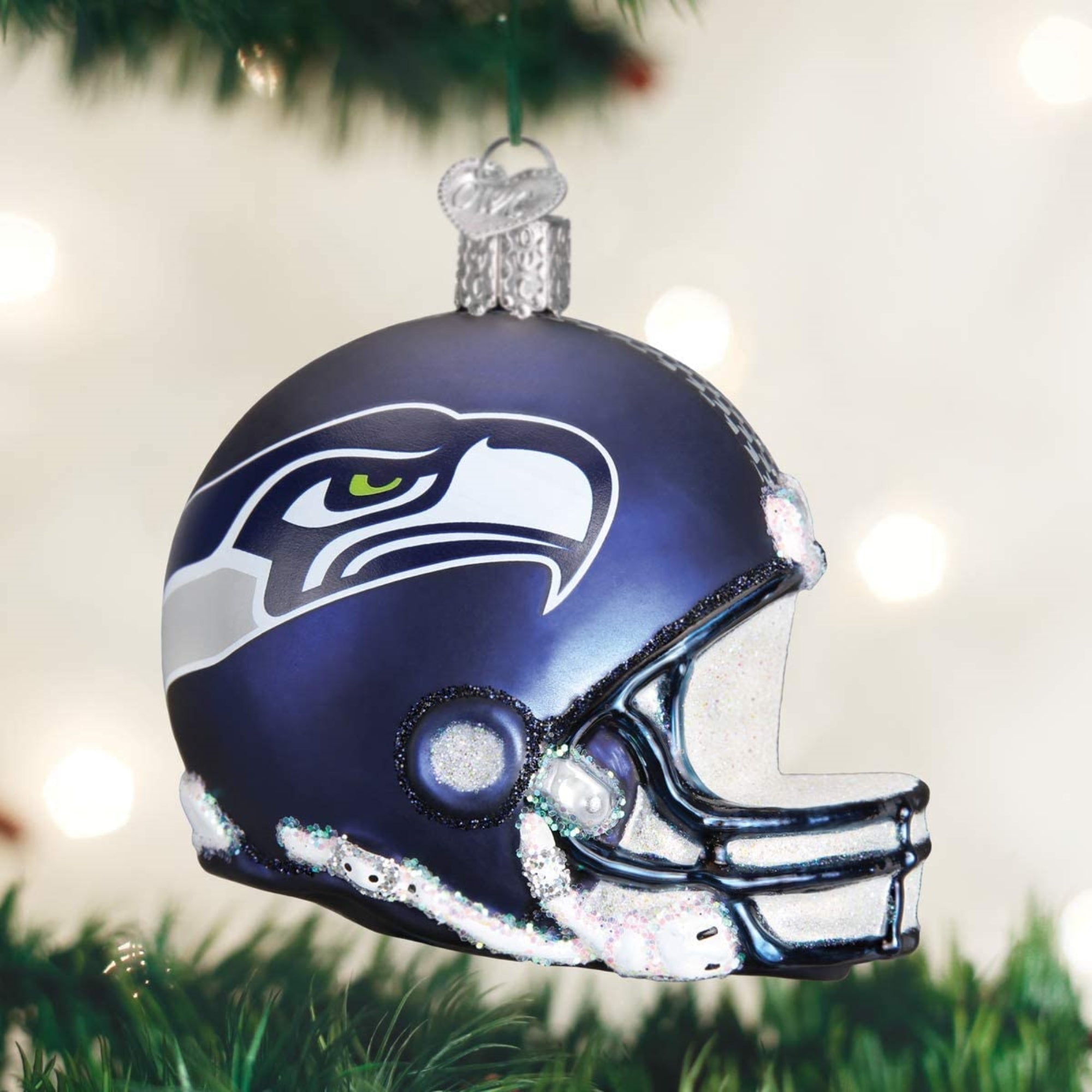 Old World Christmas Seattle Seahawks Helmet Ornament For Christmas Tree