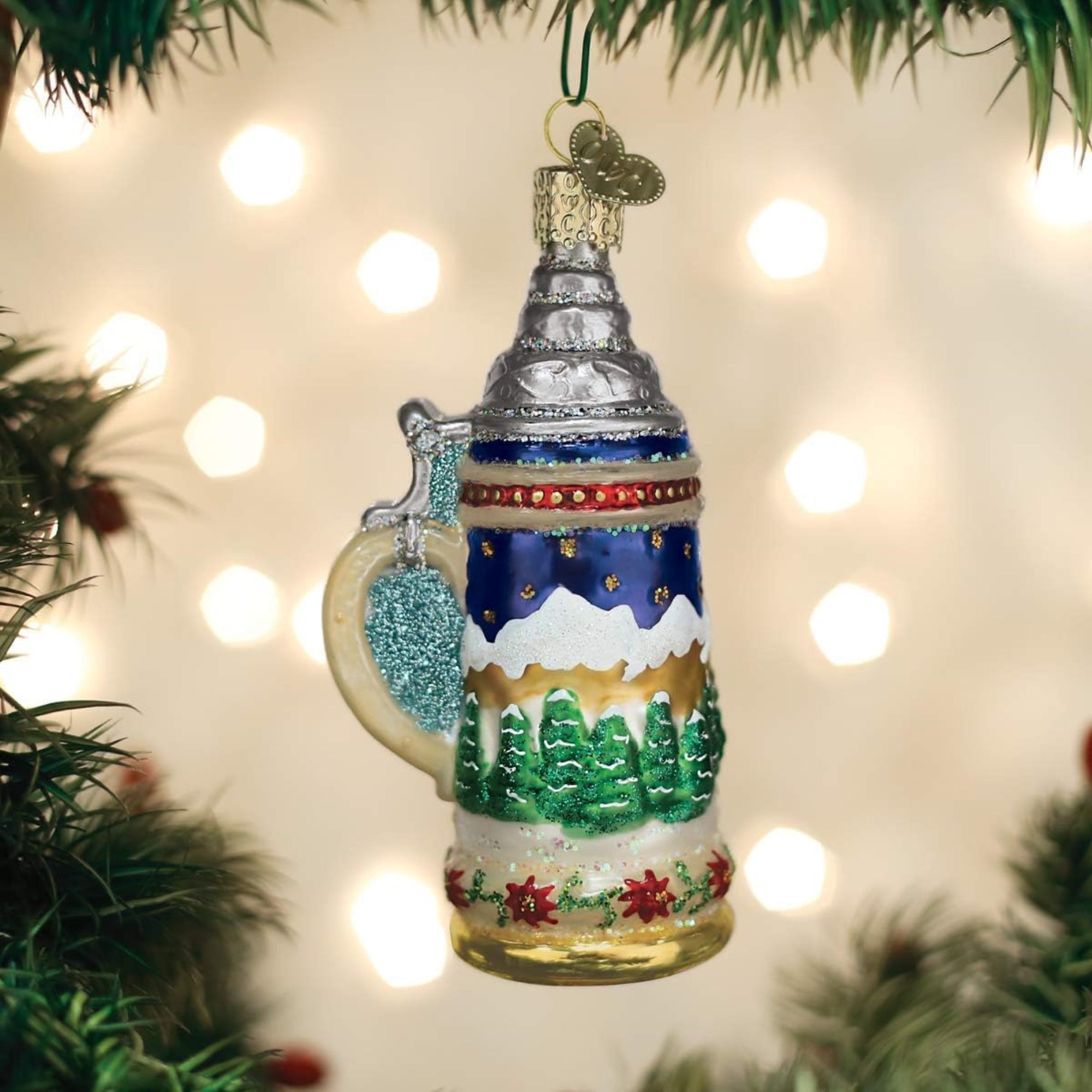 Old World Christmas Blown Glass Ornament for Christmas Tree, German Stein