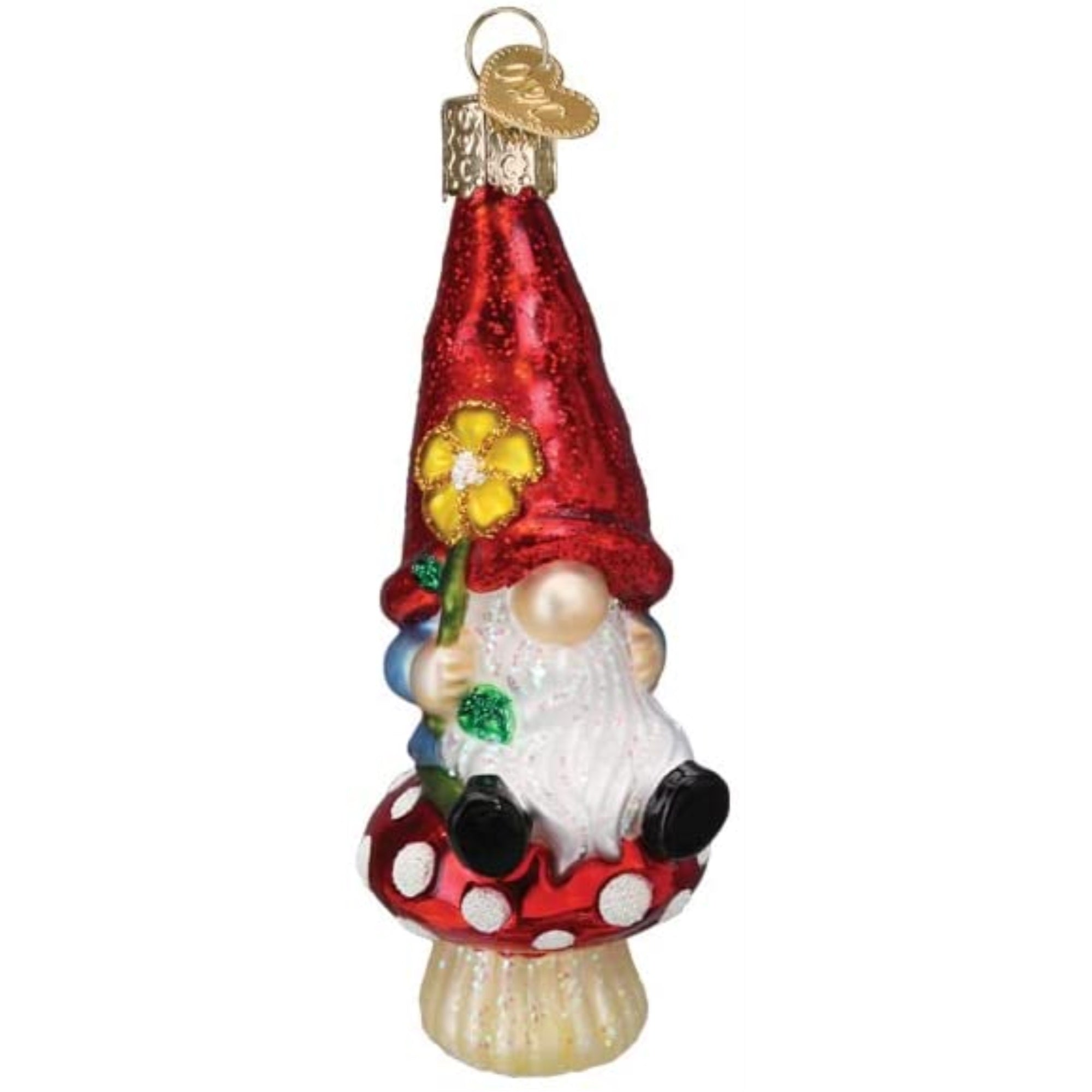 Old World Christmas Blown Glass Ornament for Christmas Tree, Garden Gnome