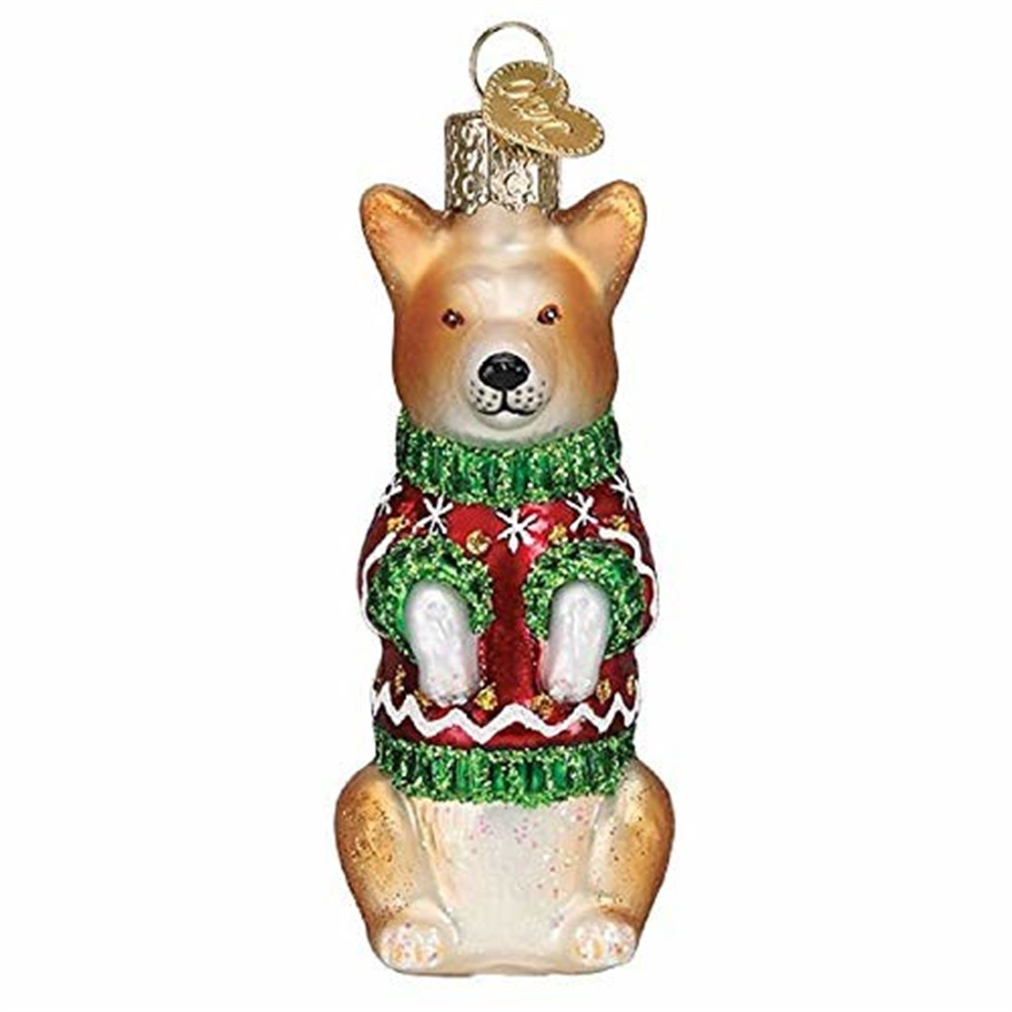 Old World Christmas Blown Glass Ornament for Christmas Tree, Corgi