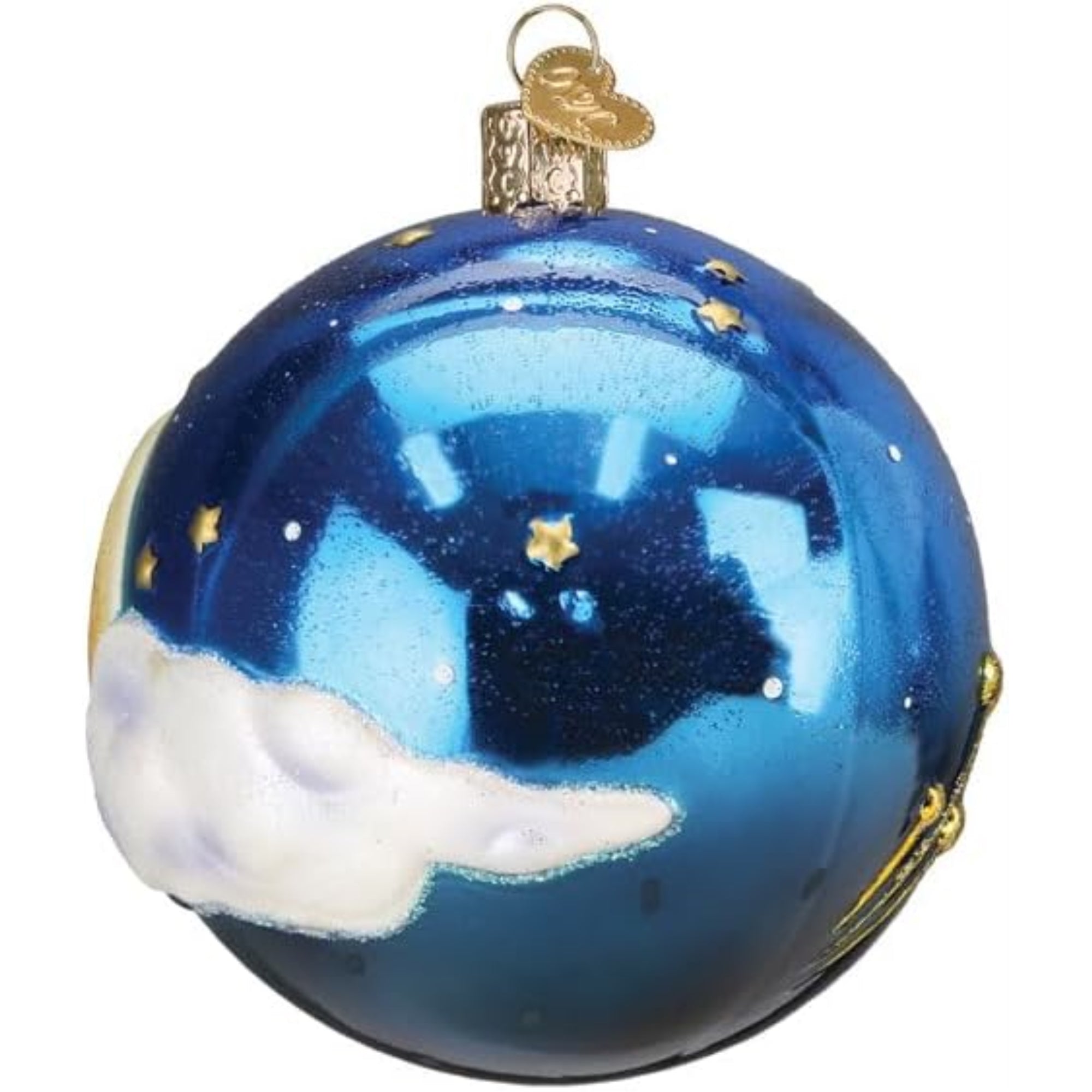 Old World Christmas Blown Glass Ornament for Christmas Tree, Moonglow Round (with OWC Gift Box)