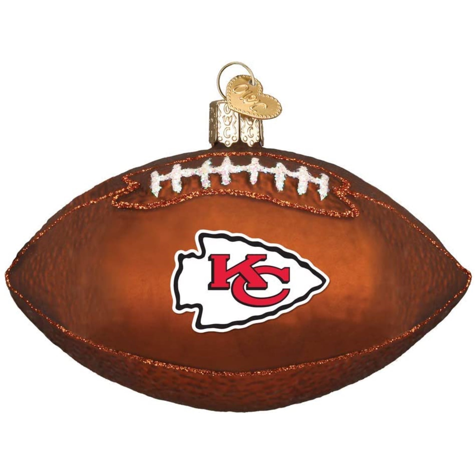 Old World Christmas Blown Glass Ornament for Christmas Tree, Kansas City Chiefs Football