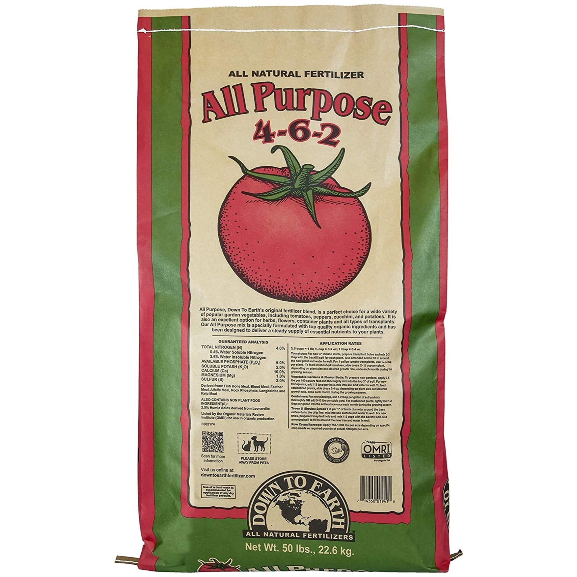 Down to Earth Organic All Purpose Fertilizer Mix 4-6-2