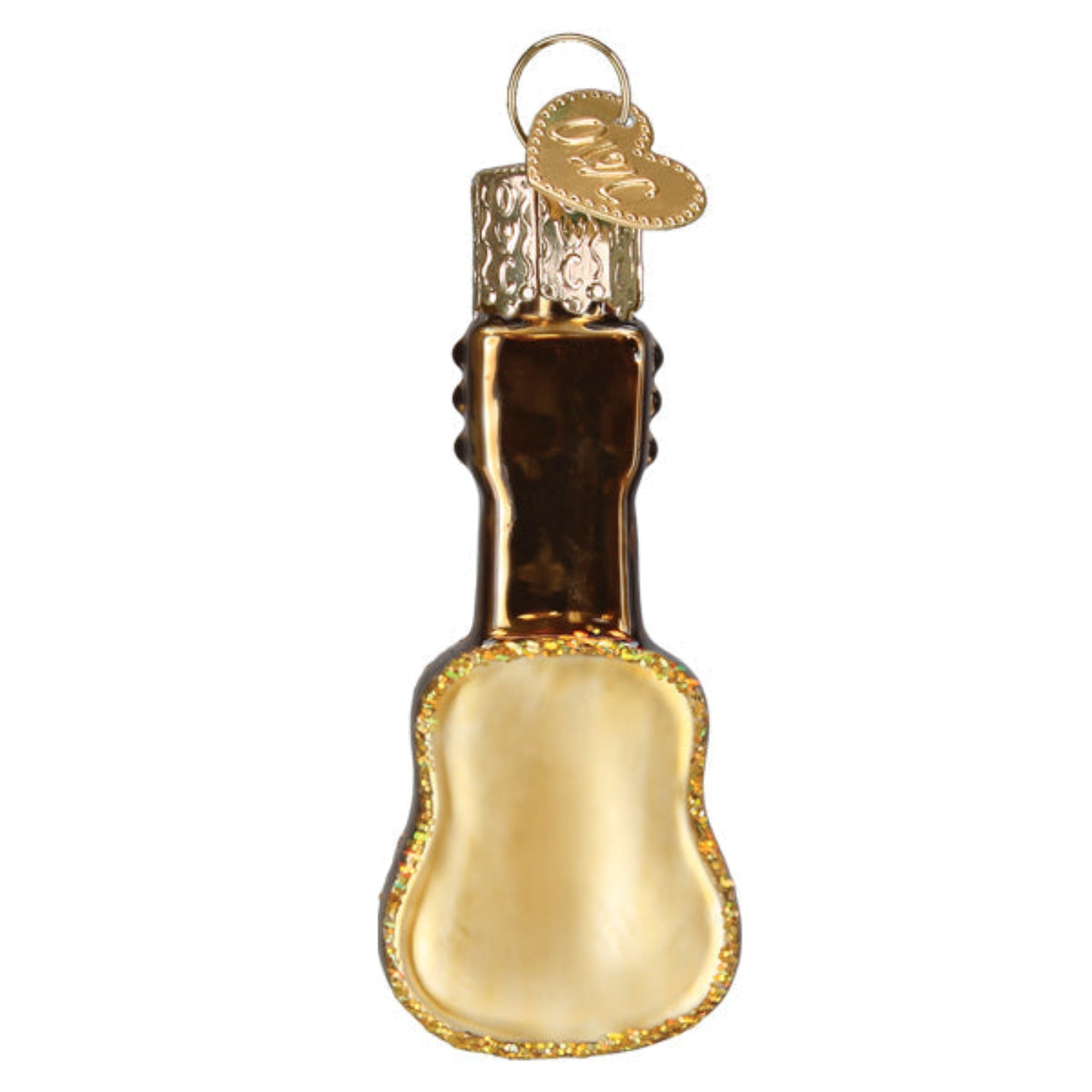 Old World Christmas Blown Glass Ornament for Christmas Tree, Mini Guitar (with OWC Gift Box)