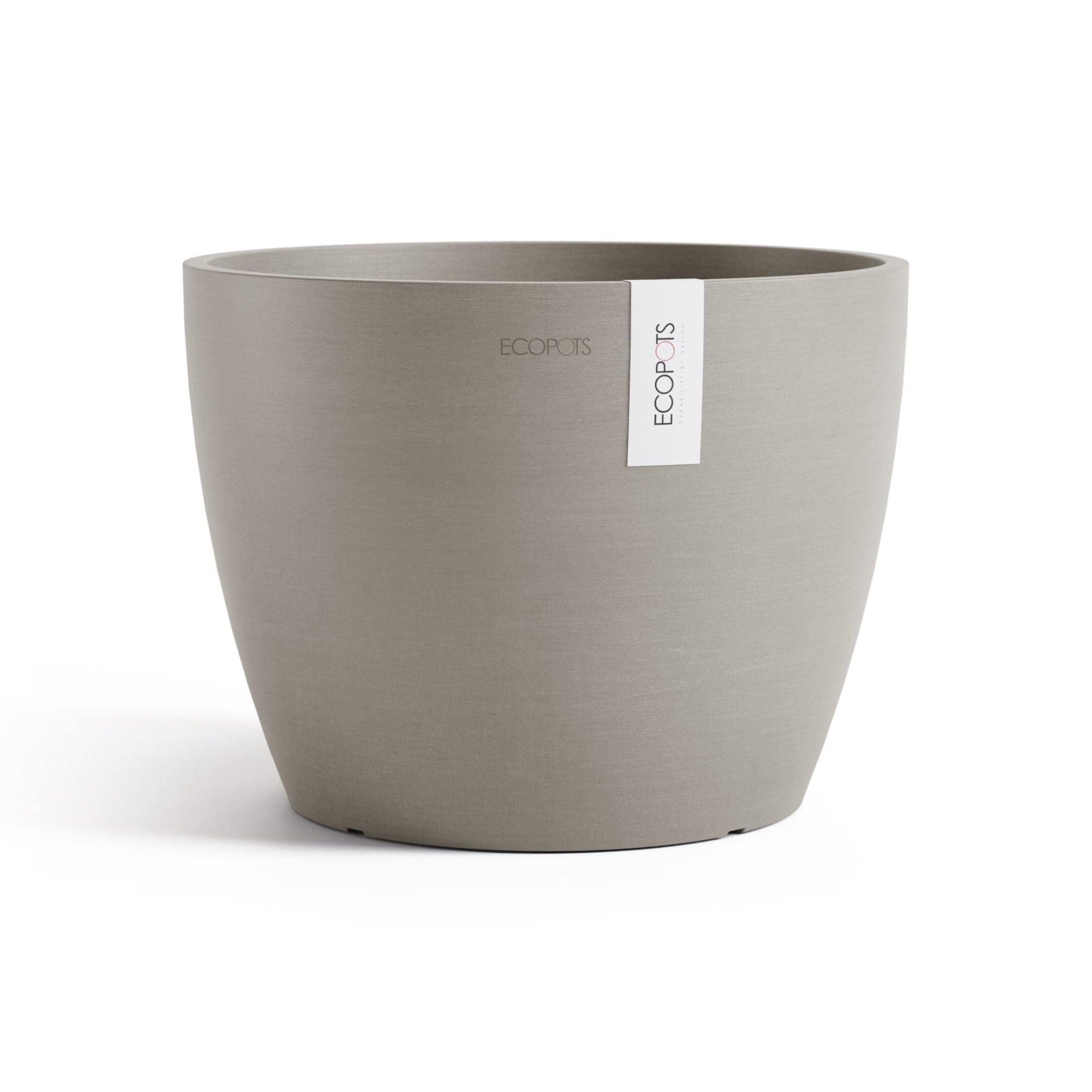 EcoPots Stockholm Durable Indoor/Outdoor Modern Round Recycled Plastic Planter Flower Pot