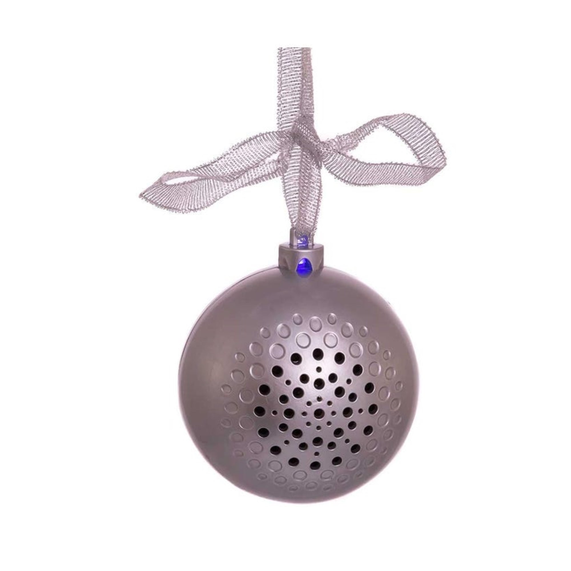 Kurt Adler Music Playing Hanging Ball Ornament for Christmas Tree, Silver, 3"