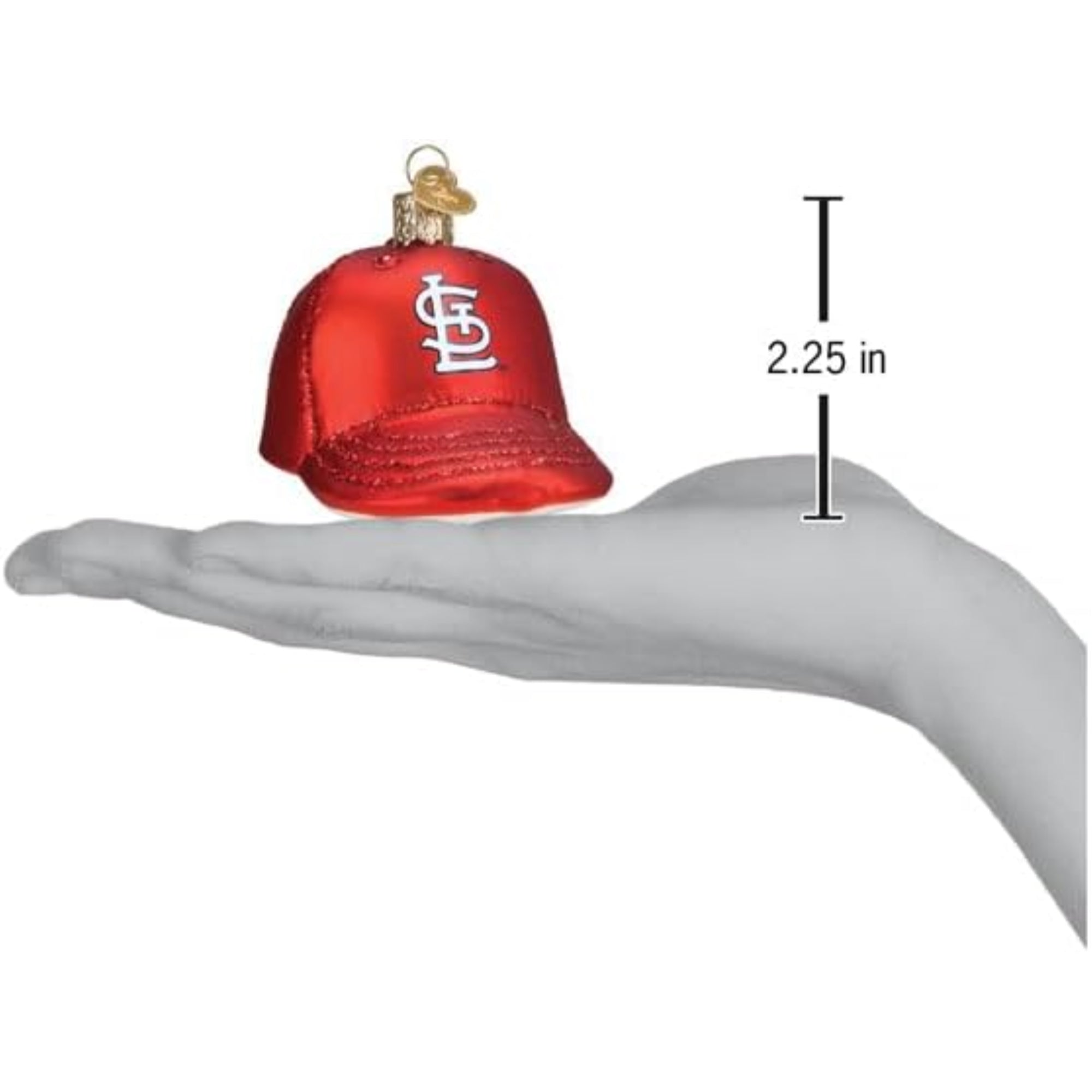 Old World Christmas Blown Glass Ornament for Christmas Tree, St. Louis Cardinals Baseball Cap