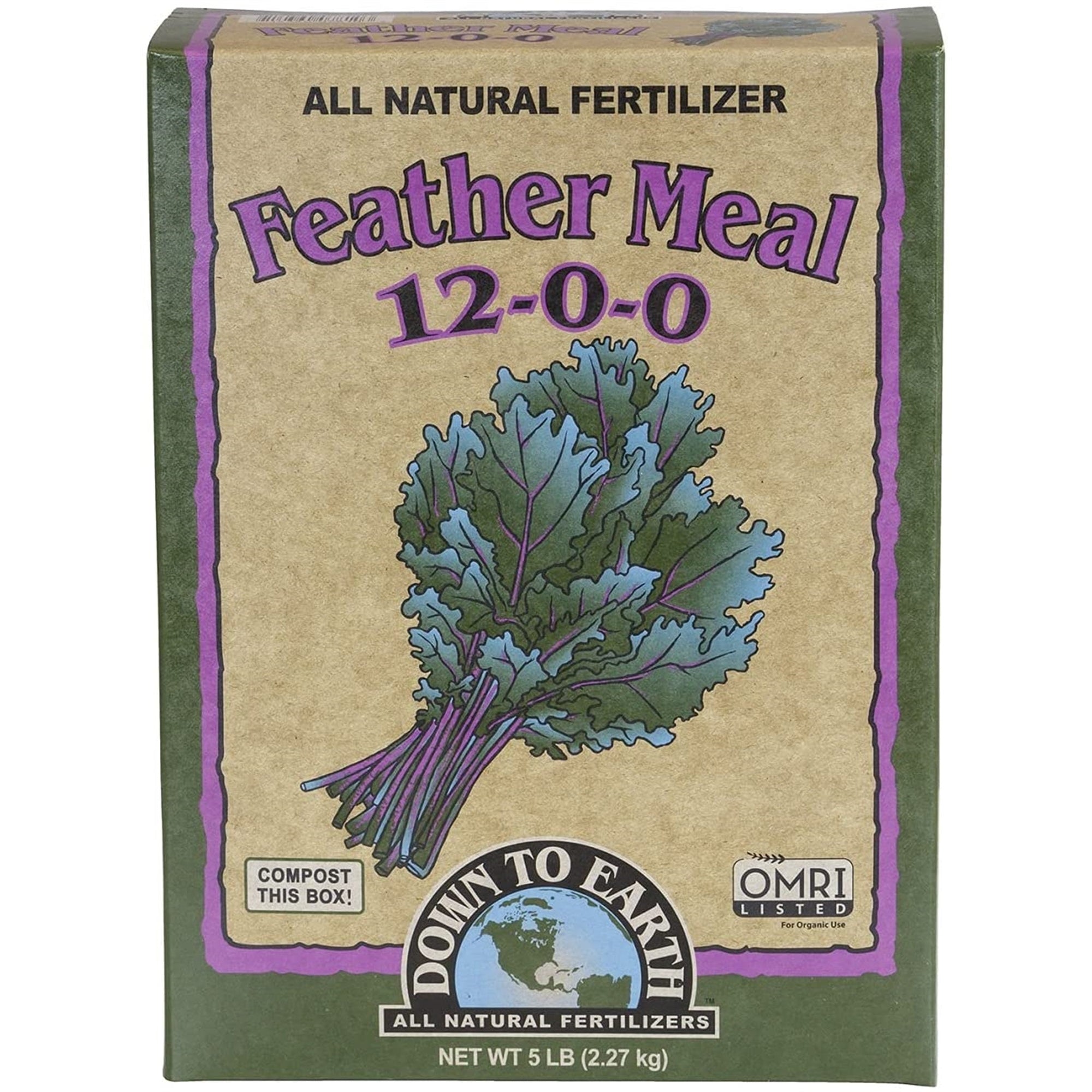 Down to Earth Organic Feather Meal Fertilizer Mix 12-0-0