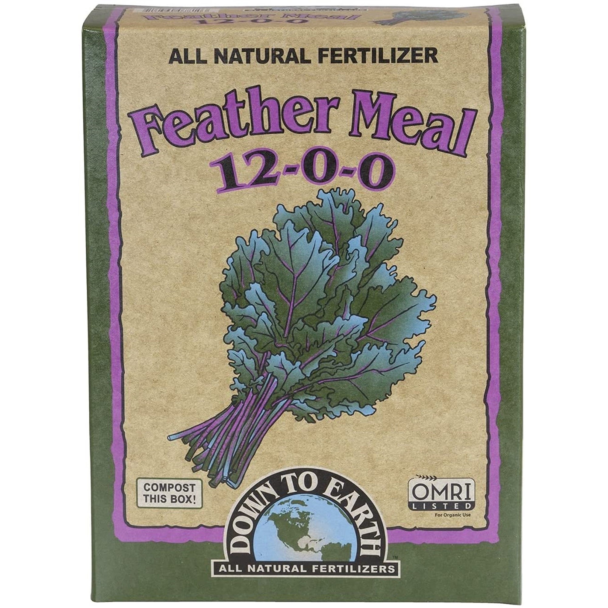 Down to Earth Organic Feather Meal Fertilizer Mix 12-0-0