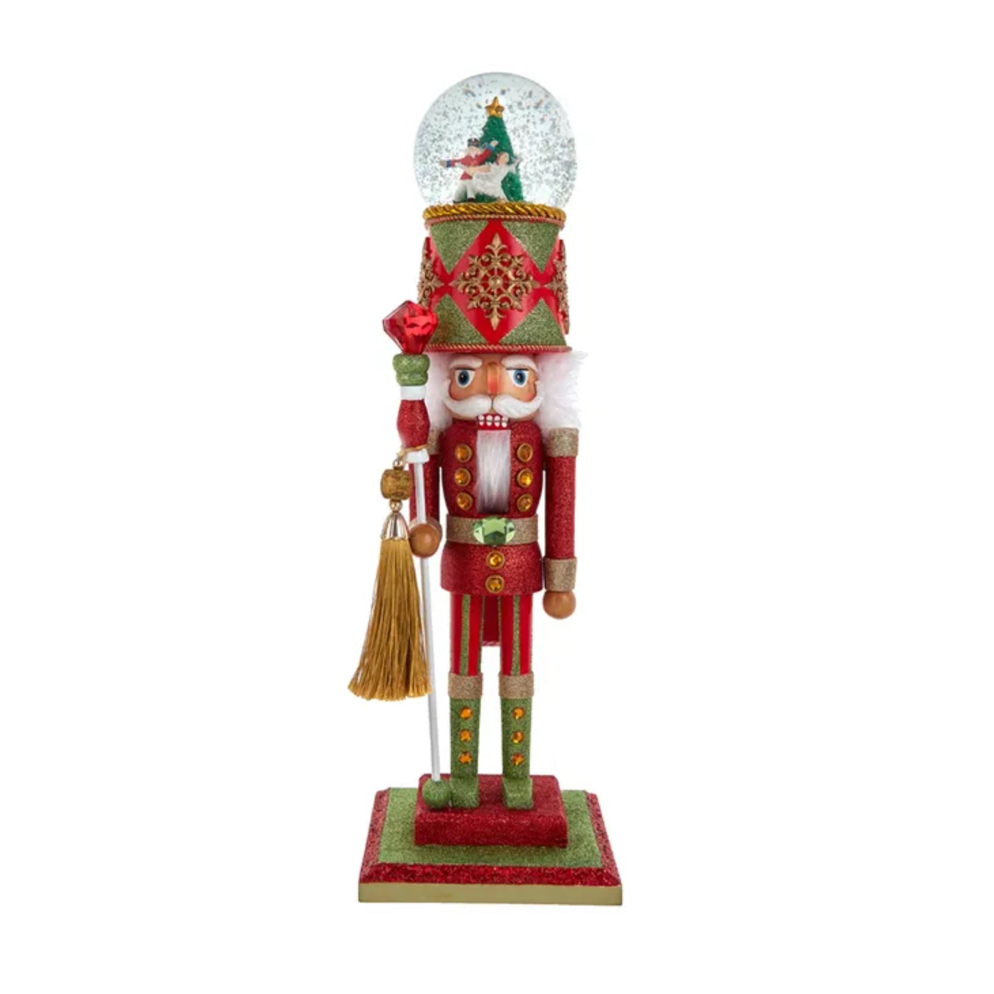 Kurt Adler Hollywood Nutcracker Collection, Battery Operated Dance Of The Sugar Plum Fairy Musical Water Globe Hat, 20in
