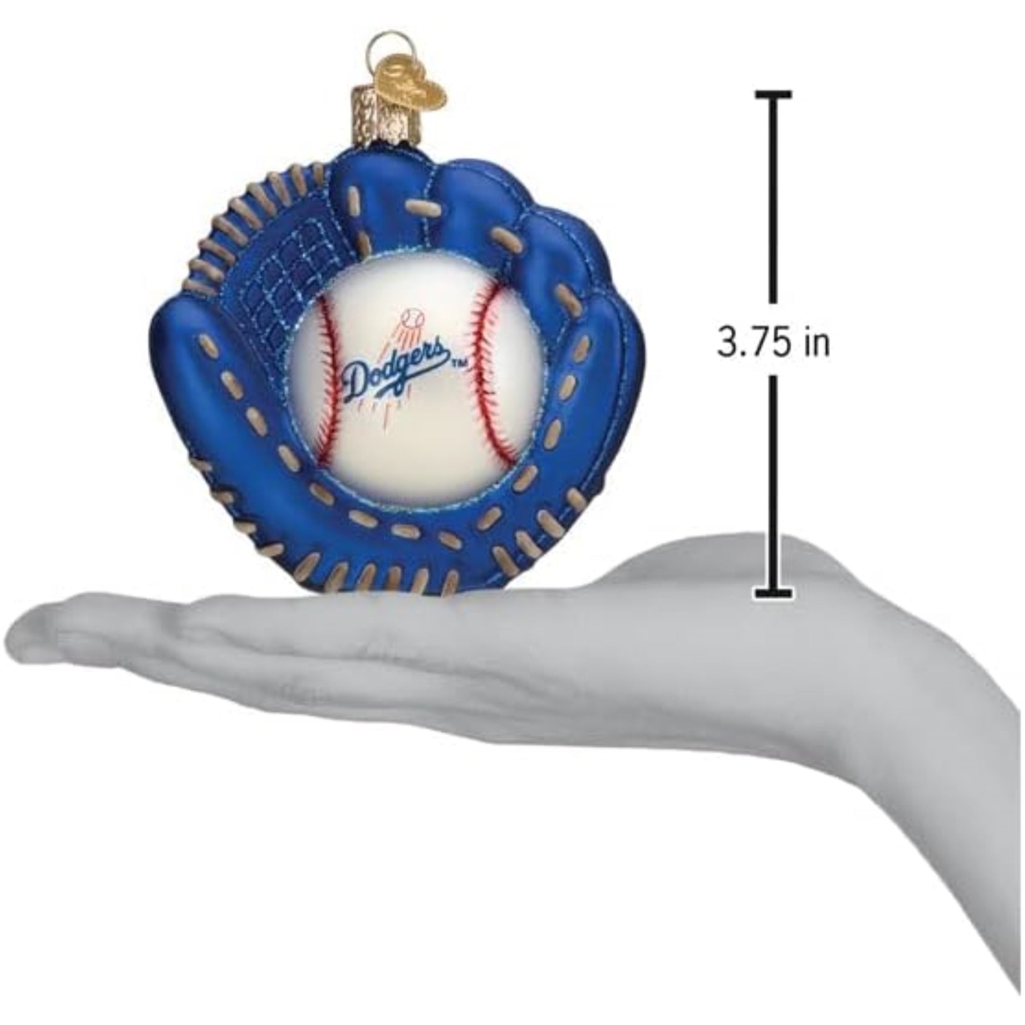 Old World Christmas Blown Glass Ornament for Christmas Tree, Los Angeles Dodgers Baseball Mitt