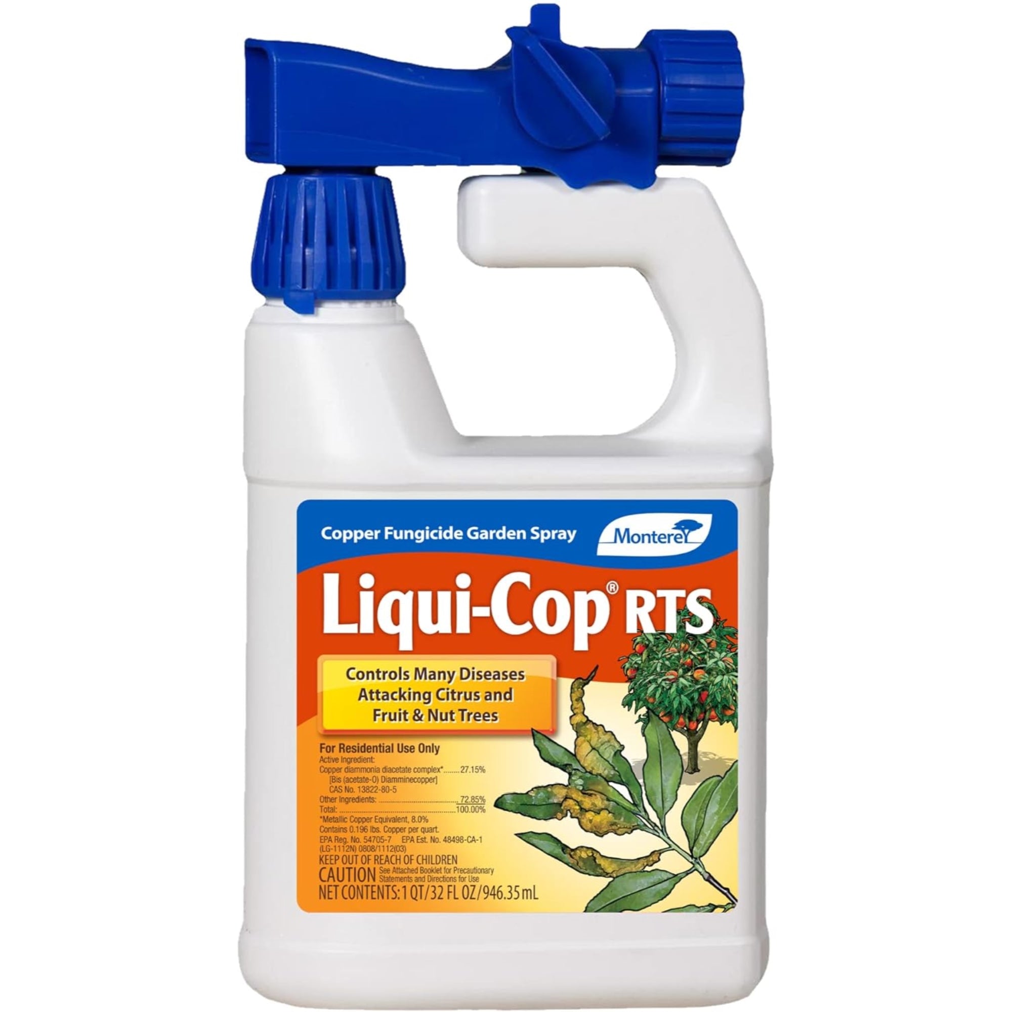 Monterey Lawn Garden Liqui-Cop Copper Fungicidal RTS Garden Spray, 32-Oz