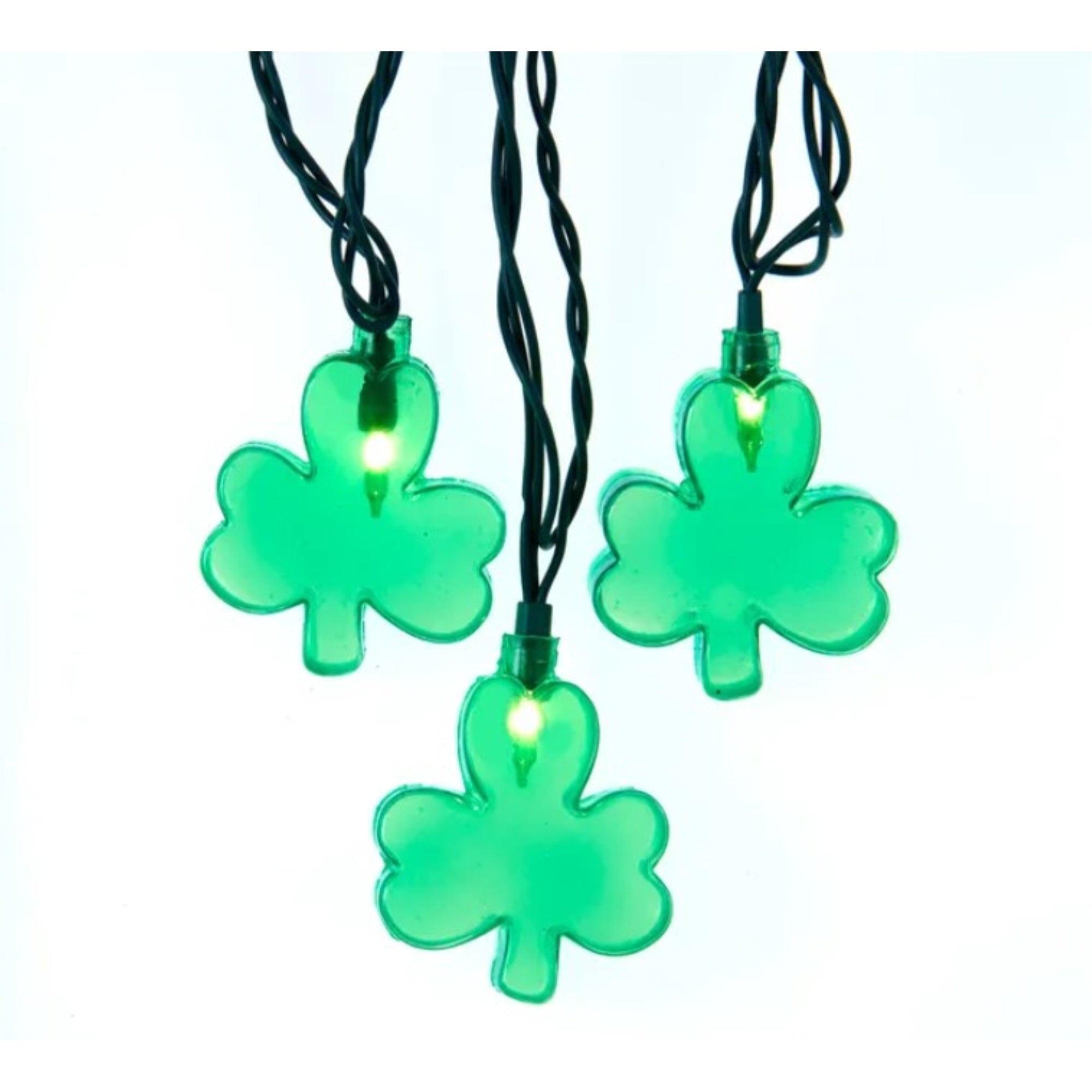 Kurt Adler Indoor/Outdoor Novelty String 10-Light Set, Shamrock, 11.5'