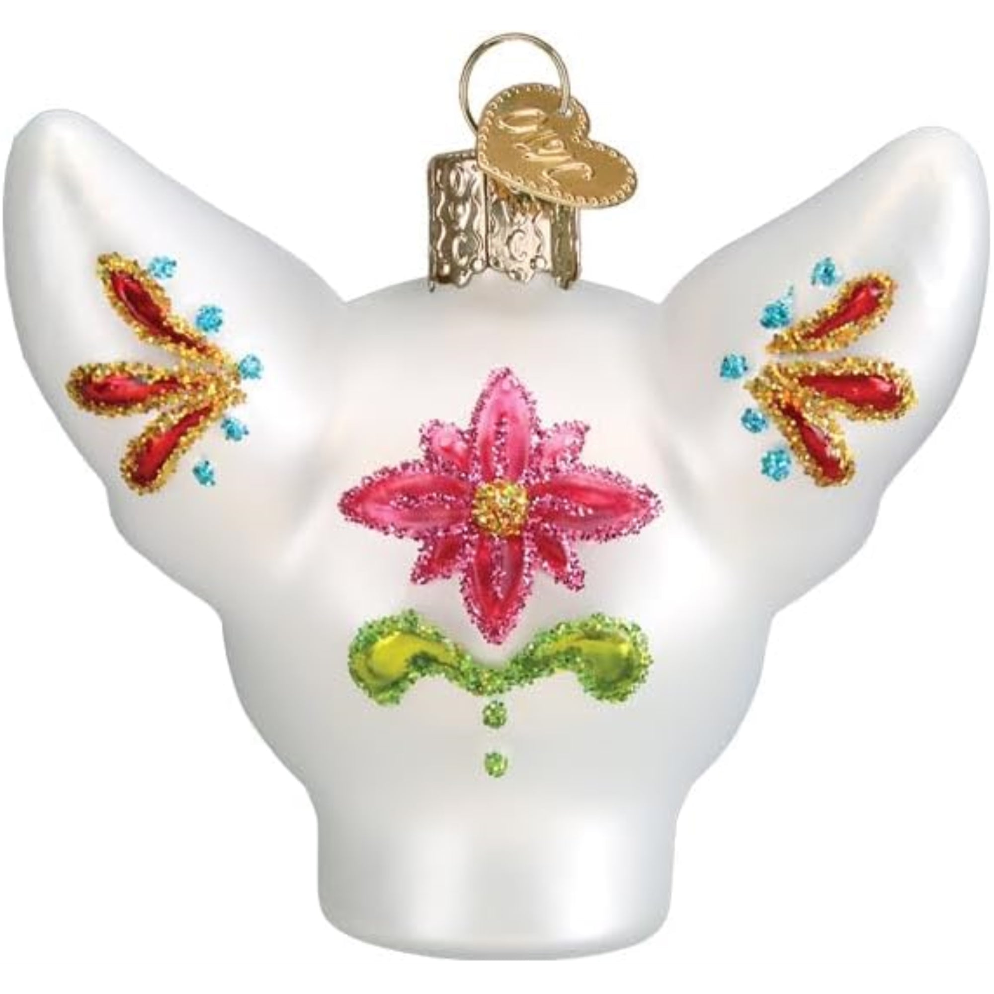 Old World Christmas Blown Glass Ornament for Christmas Tree, Dia De Los Muertos Dog (with OWC Gift Box)