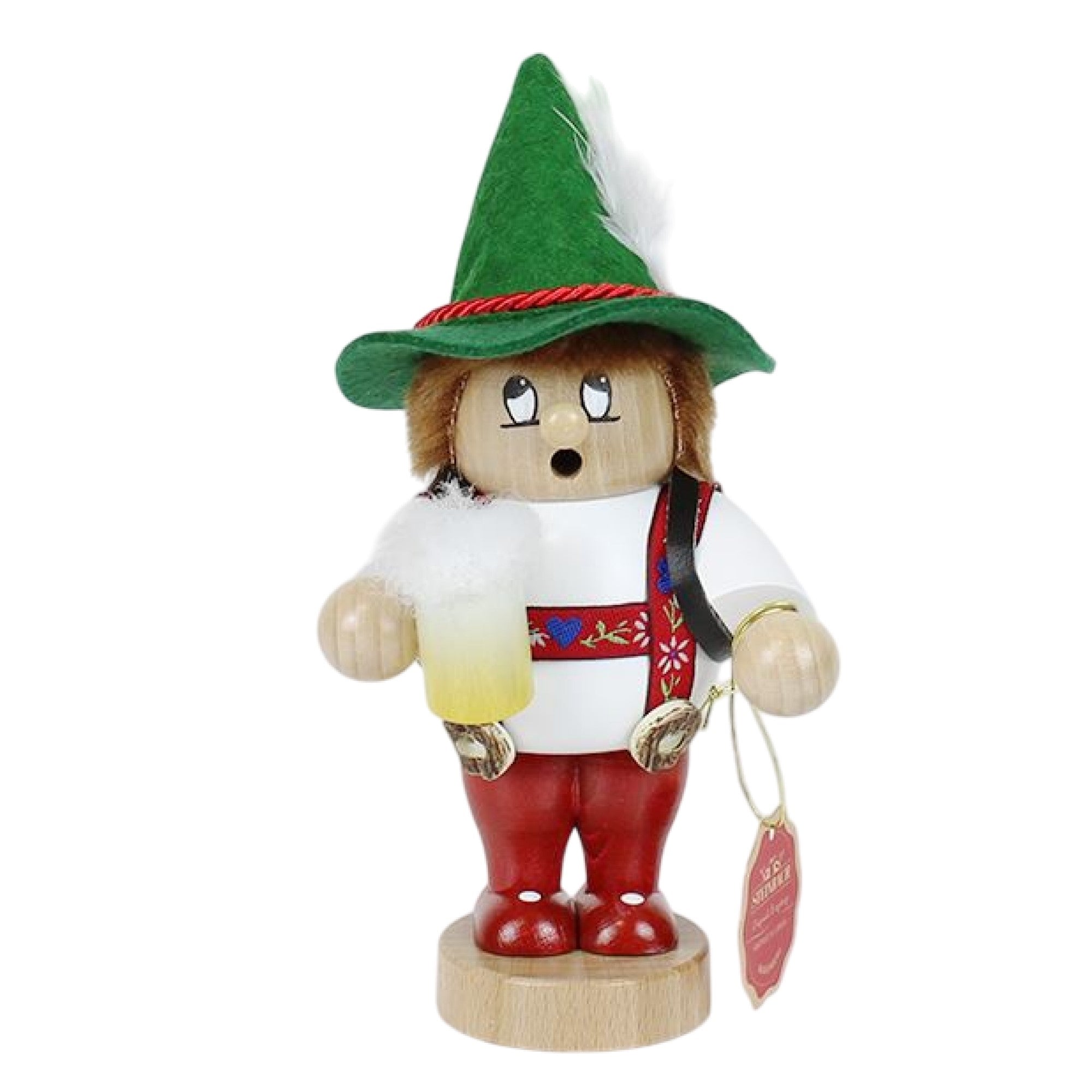 Steinbach Wooden Mini Smoker Nutcracker, Bavarian Hiker, 10in