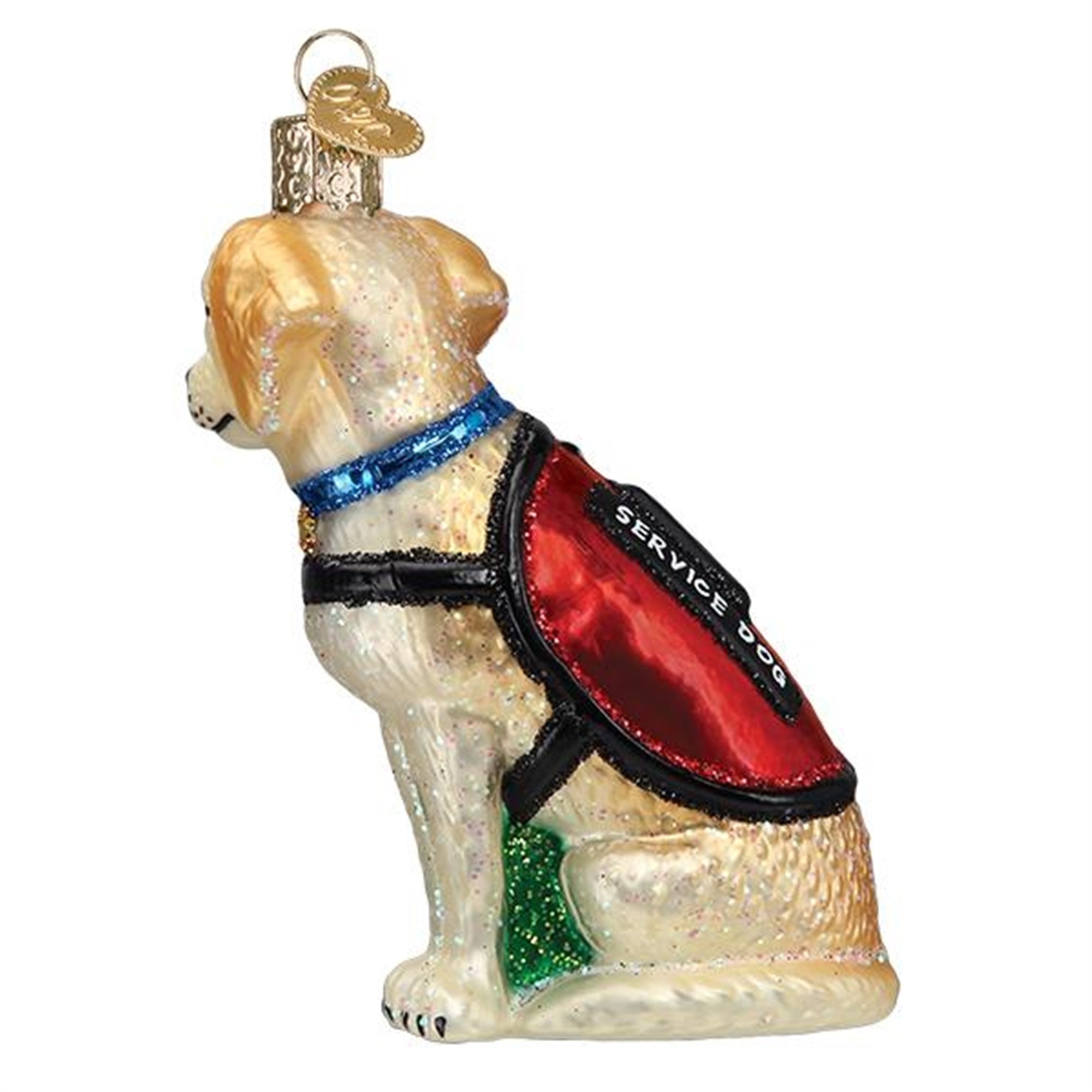 Old World Christmas Blown Glass Ornament for Christmas Tree, Service Dog