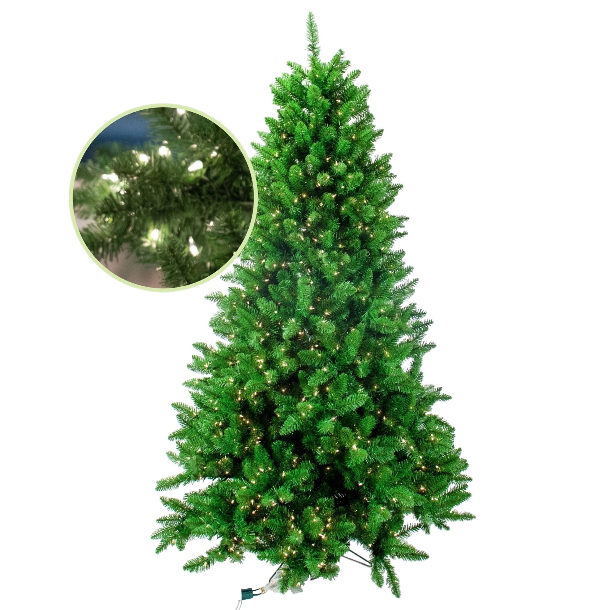 Garden Elements Artificial Pre-Lit Penn Spruce Christmas Tree, 2462 Tips, 1600 Clear Lights, 9 ft