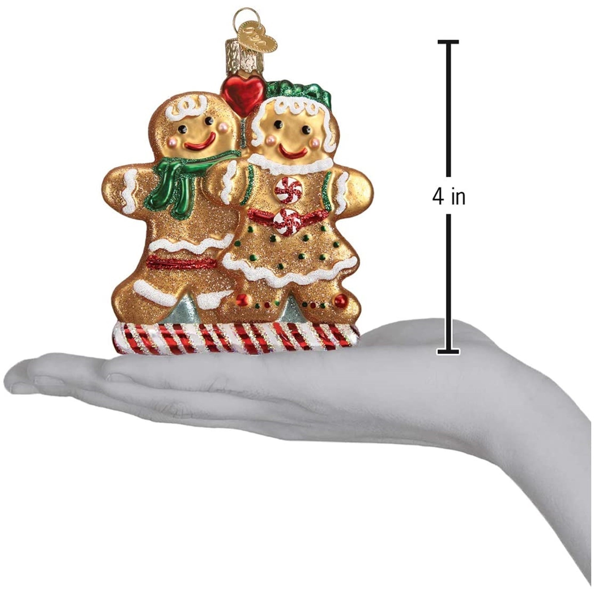 Old World Christmas Blown Glass Ornament for Christmas Tree, Gingerbread Friends