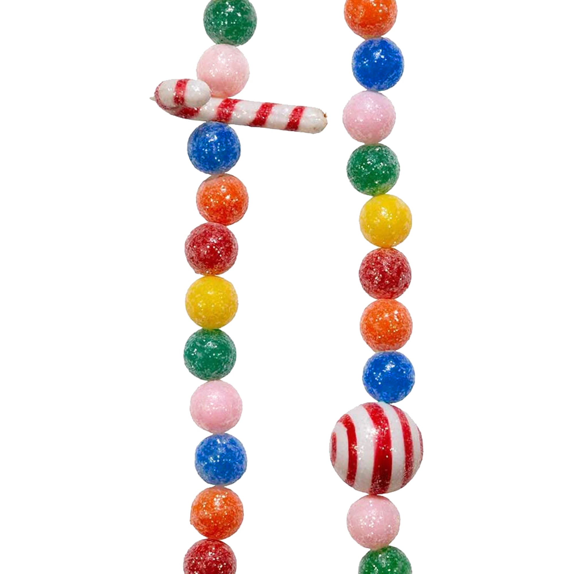 Kurt Adler Plastic Candy Cane and Candy Ball Garland, Multicolored, 6ft