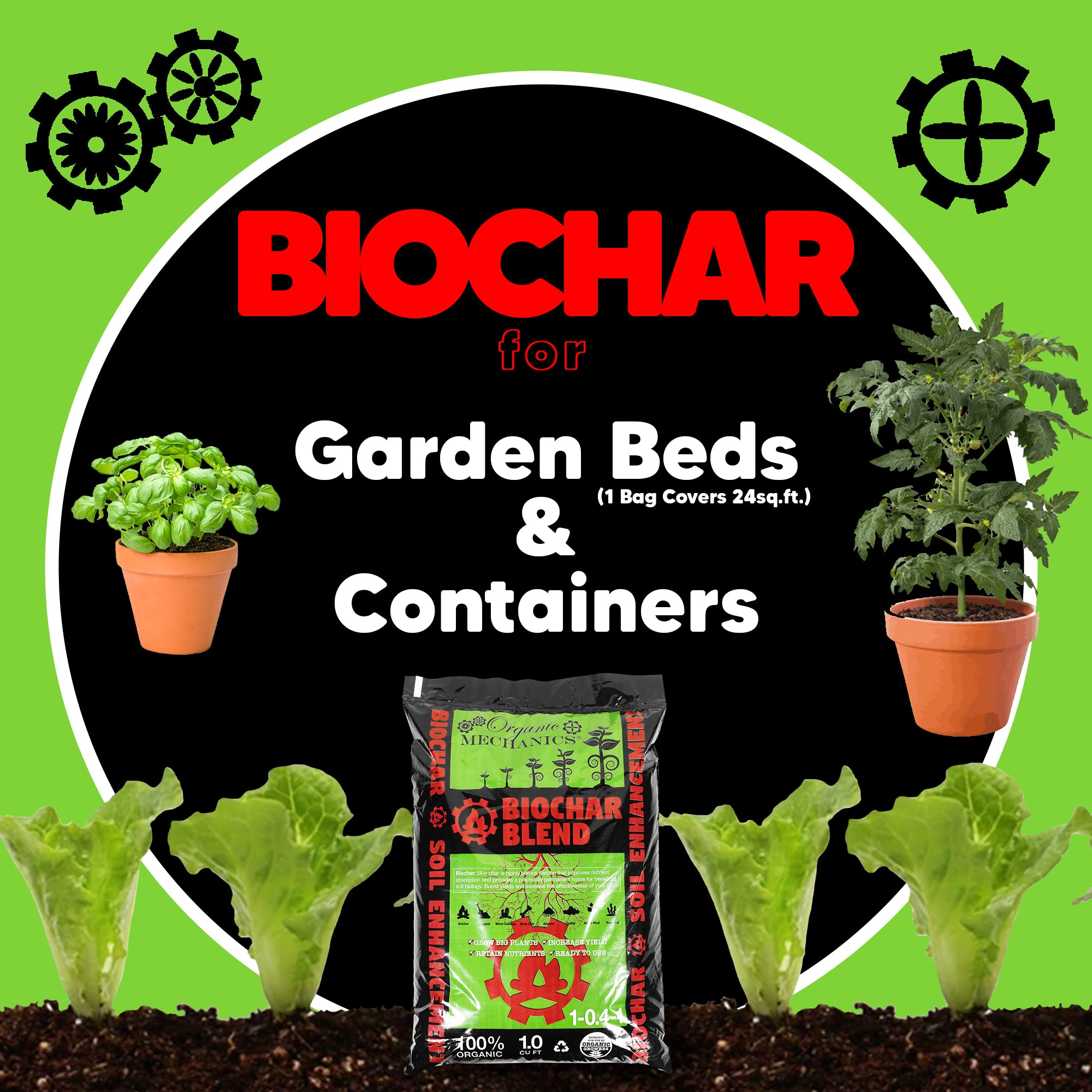 Organic Mechanics Ready To Use Biochar Blend Soil Enhancement, 1 cu ft