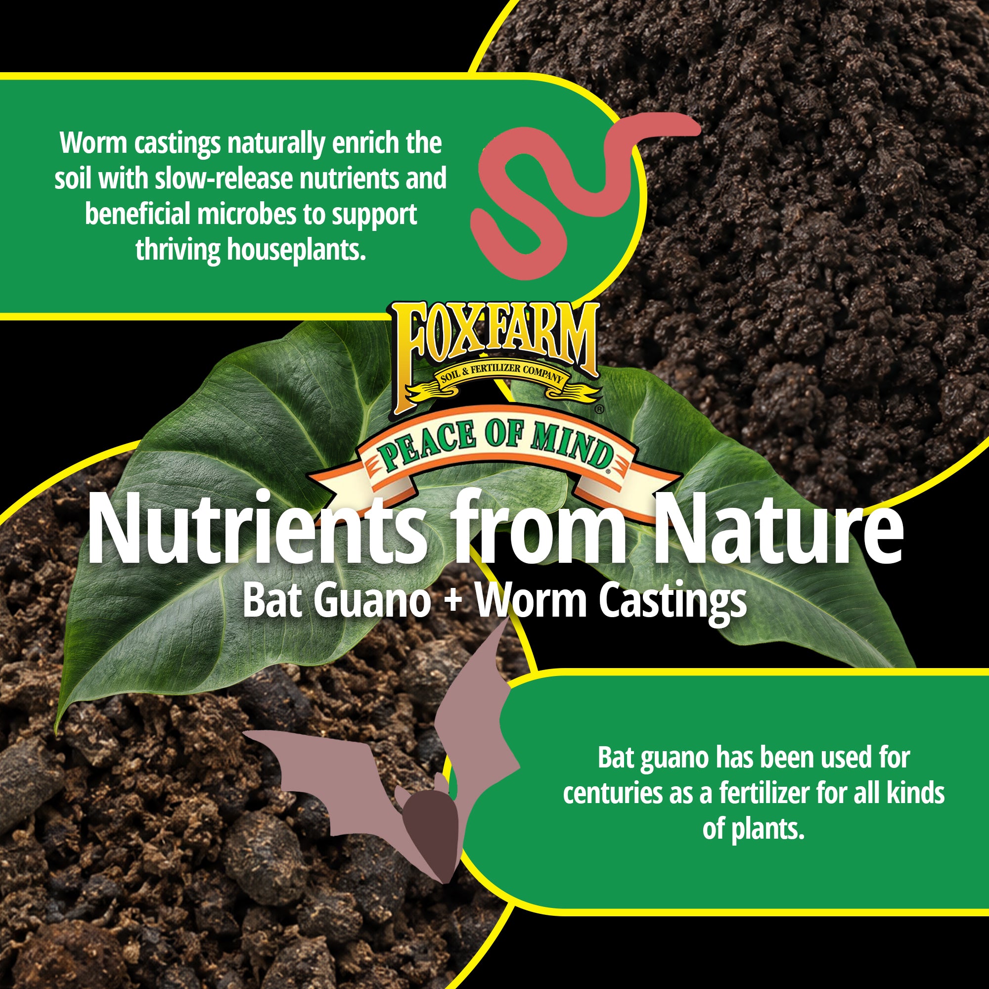 FoxFarm Peace of Mind Houseplant Mix, Ready-to-Use Potting Soil, 12qt