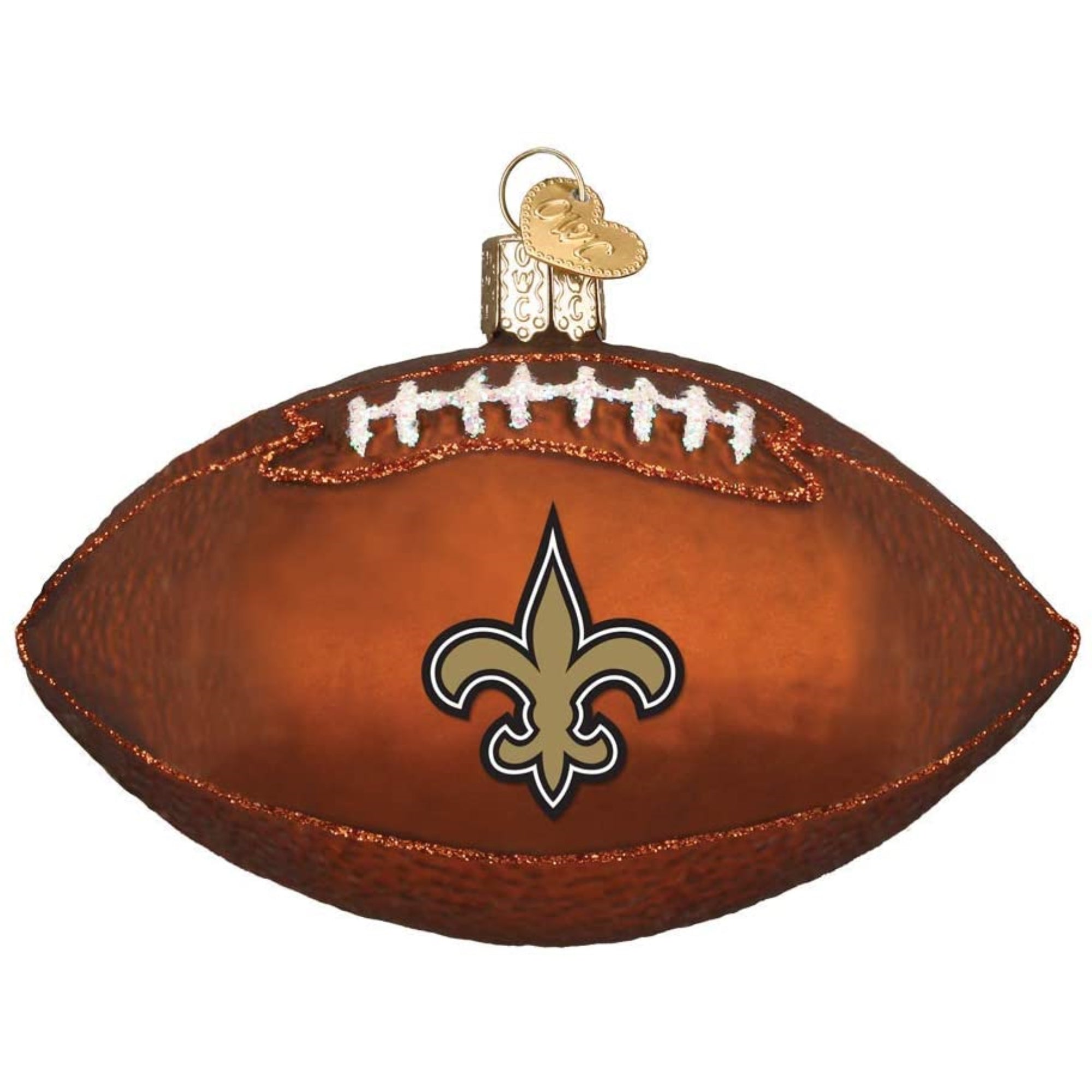 Old World Christmas Blown Glass Ornament for Christmas Tree, New Orleans Saints Football