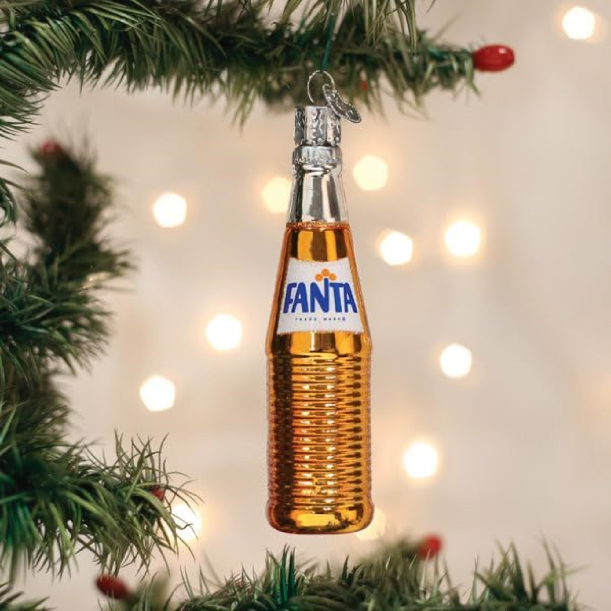 Old World Christmas Blown Glass Ornament for Christmas Tree, Fanta Bottle (with OWC Gift Box)