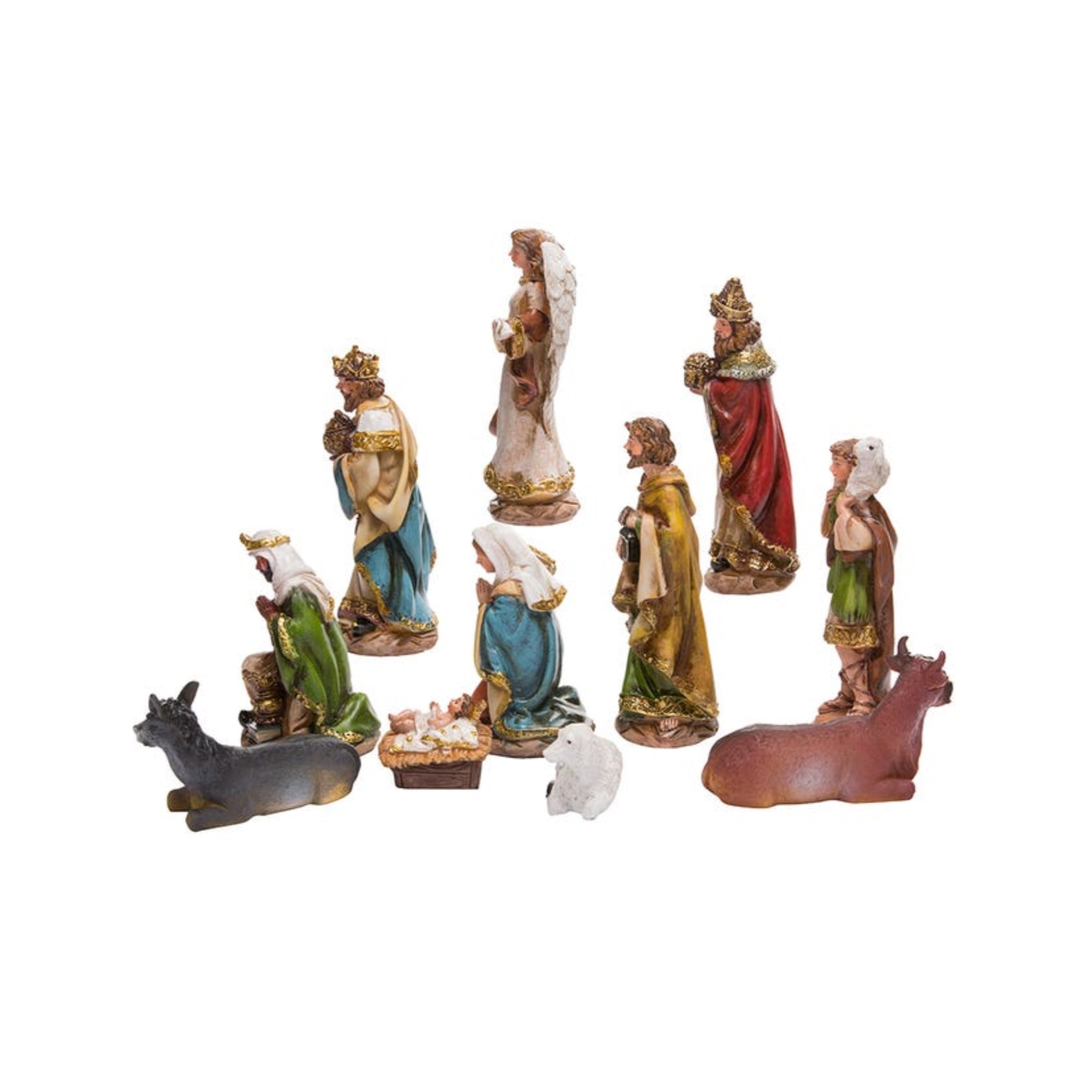 Kurt Adler Resin Christmas Nativity Set, 11 Pieces