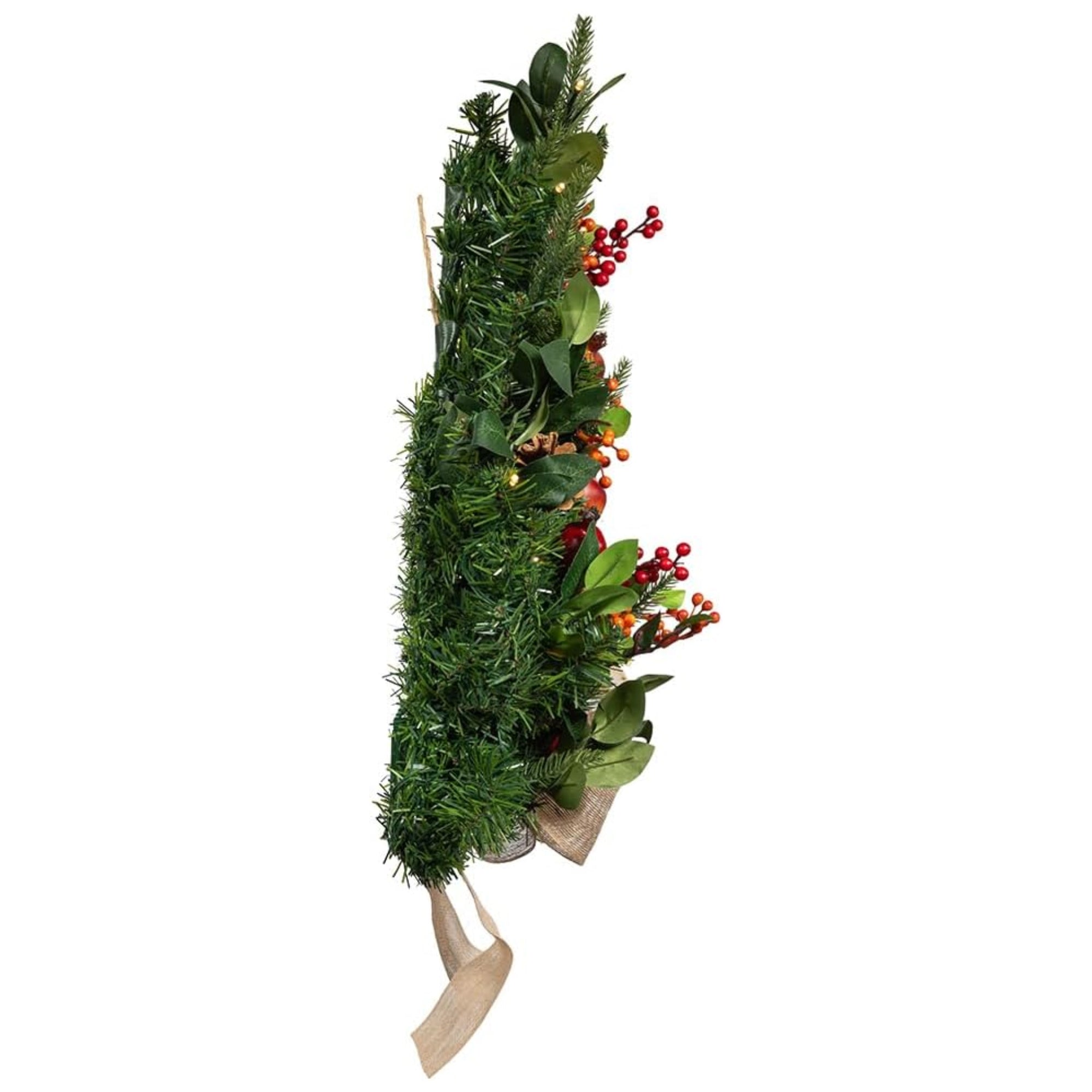 Kurt Adler Pre-Lit Battery Operated Berries & Pomegranate Wall Tree, 22in