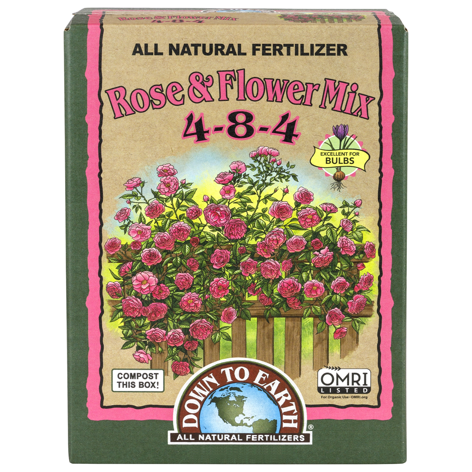 Down To Earth Organic Rose & Flower Fertilizer Mix 4-8-4