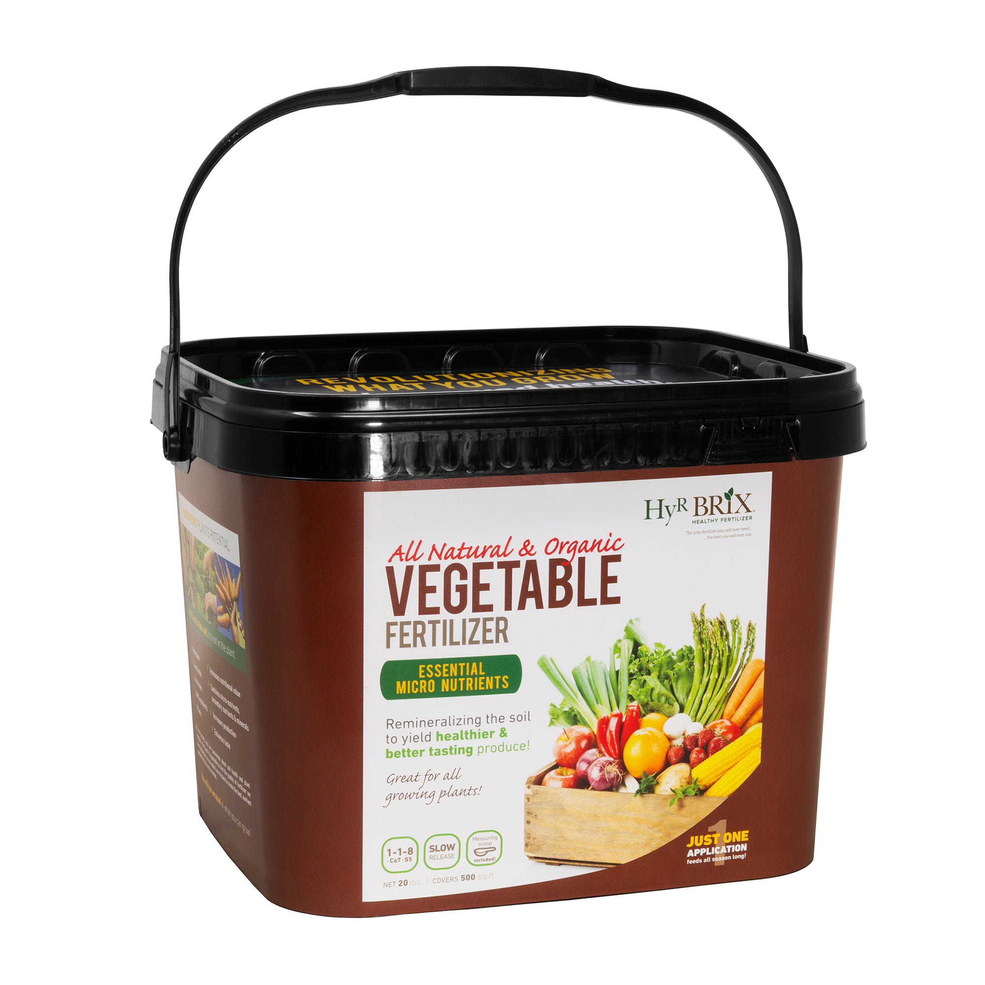 HyR BRIX All Natural & Organic 1-1-8 Vegetable Garden Fertilizer