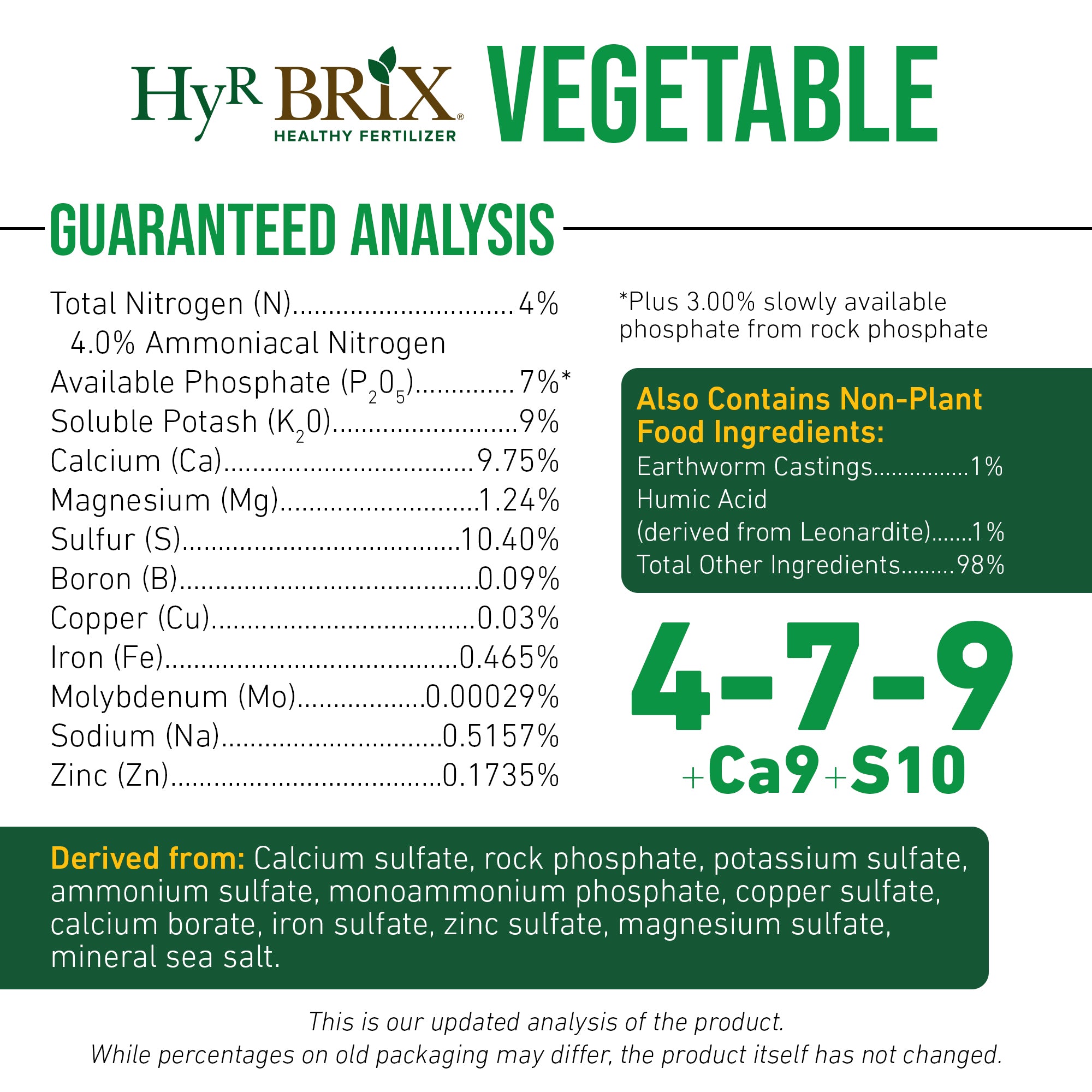 HyR BRIX Slow-Release 4-7-9 Vegetable Garden Fertilizer