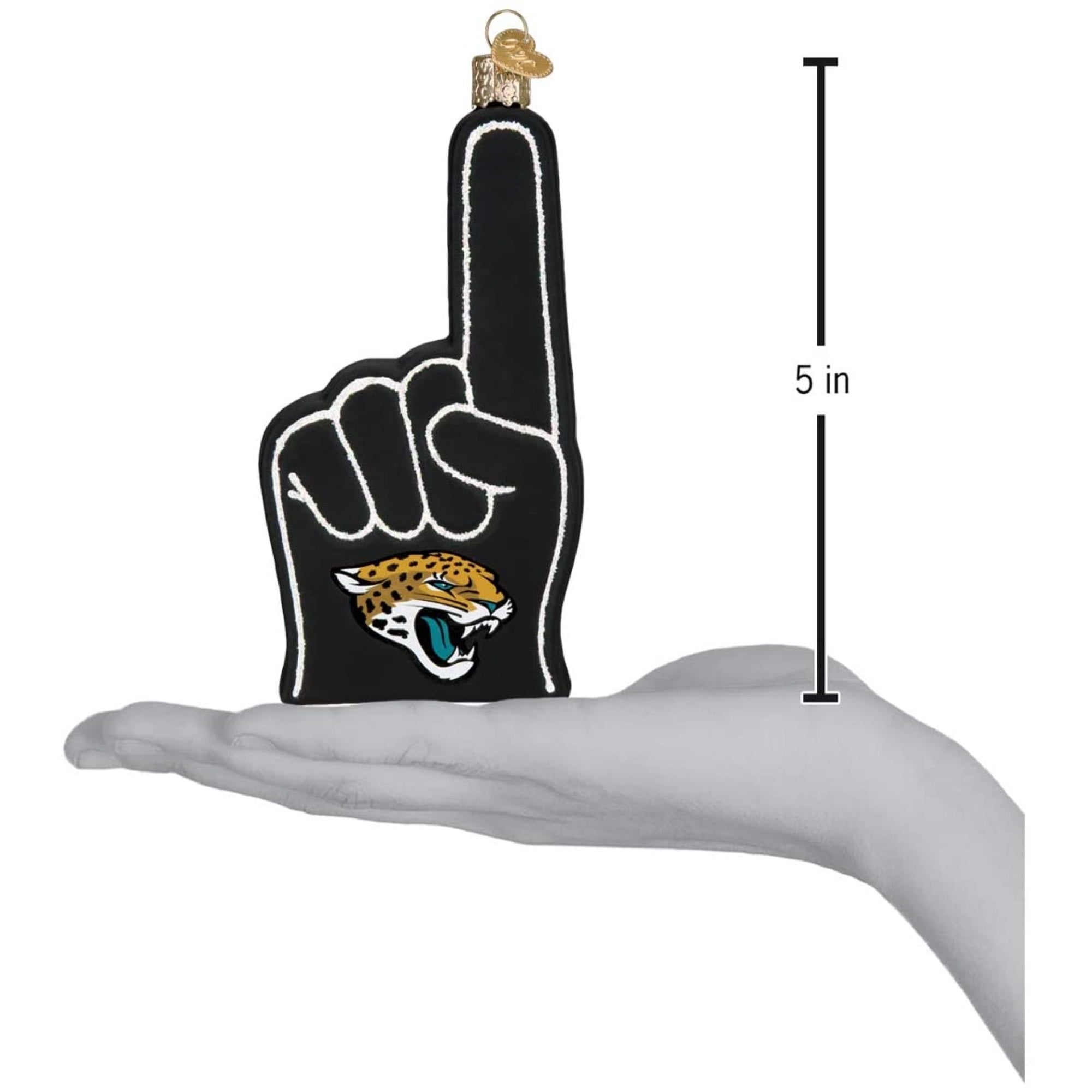 Old World Christmas Blown Glass Ornament for Christmas Tree, Jacksonville Jaguars Foam Finger