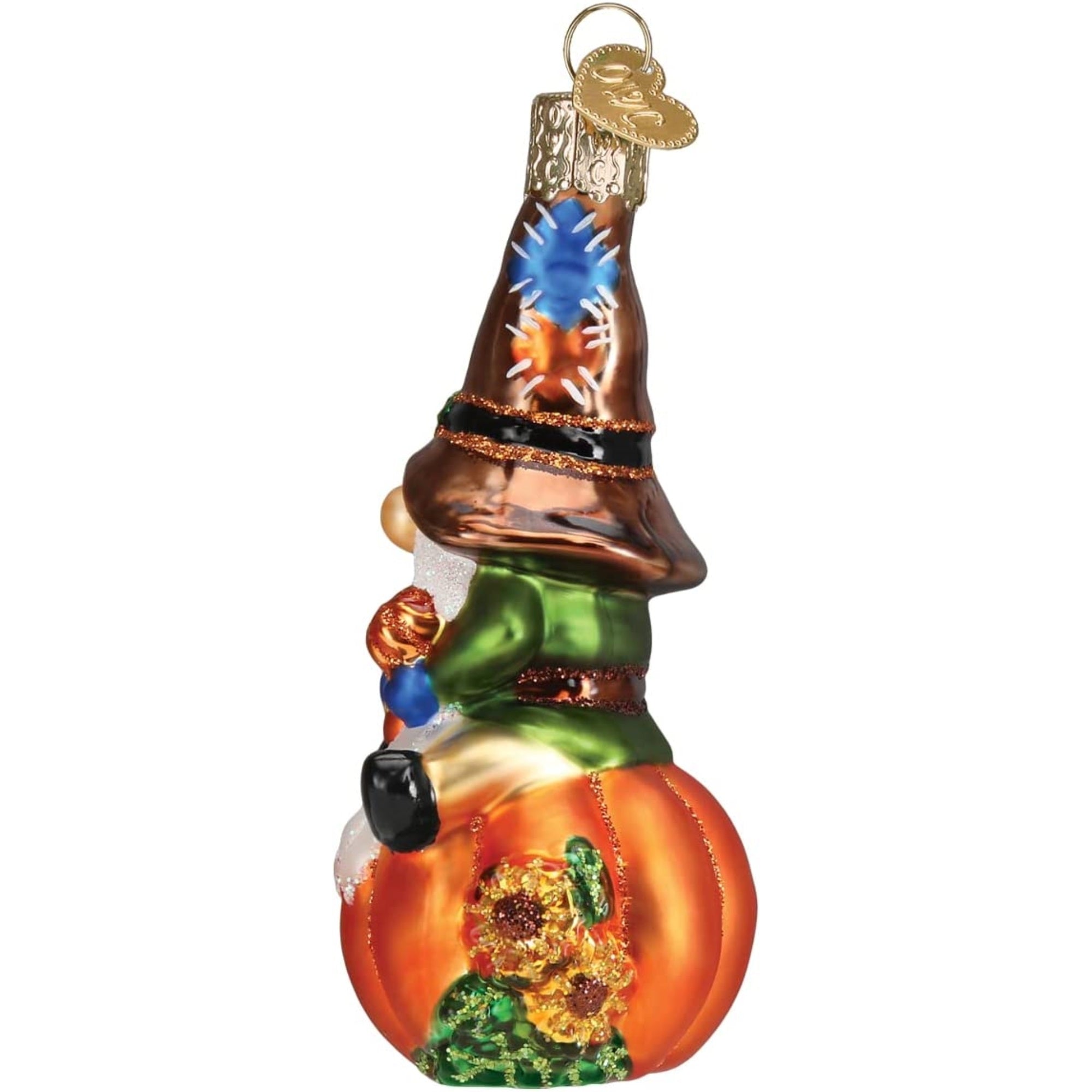 Old World Christmas Glass Blown Fall Harvest Gnome Ornament, 4"