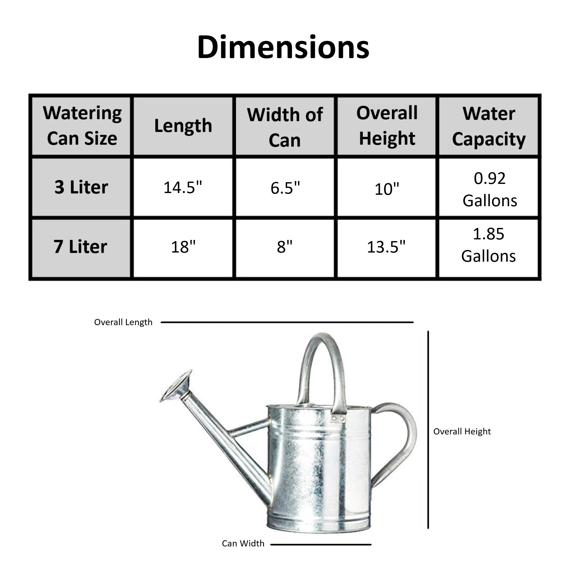 Gardener Select Monochromatic Series Metal Watering Cans