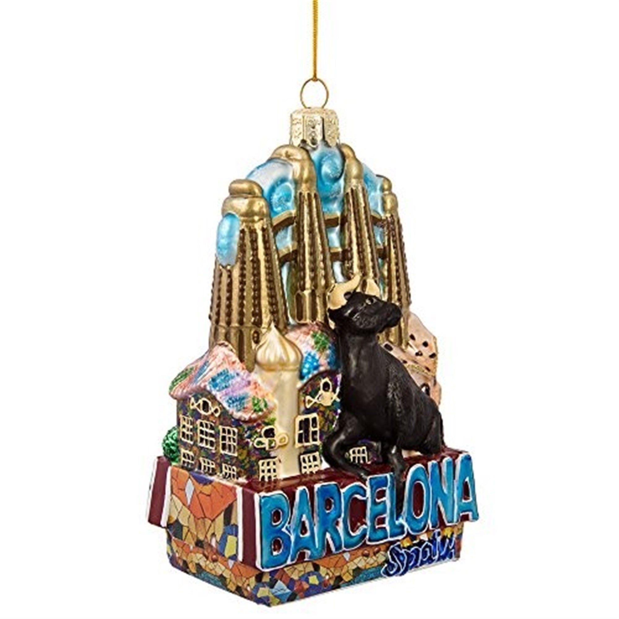Kurt Adler Glass Ornament for Christmas Tree, Barcelona