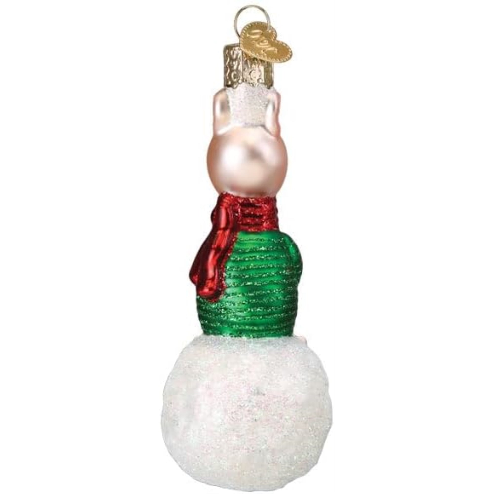 Old World Christmas Blown Glass Ornament for Christmas Tree, Piglet On Snowball (with OWC Gift Box)