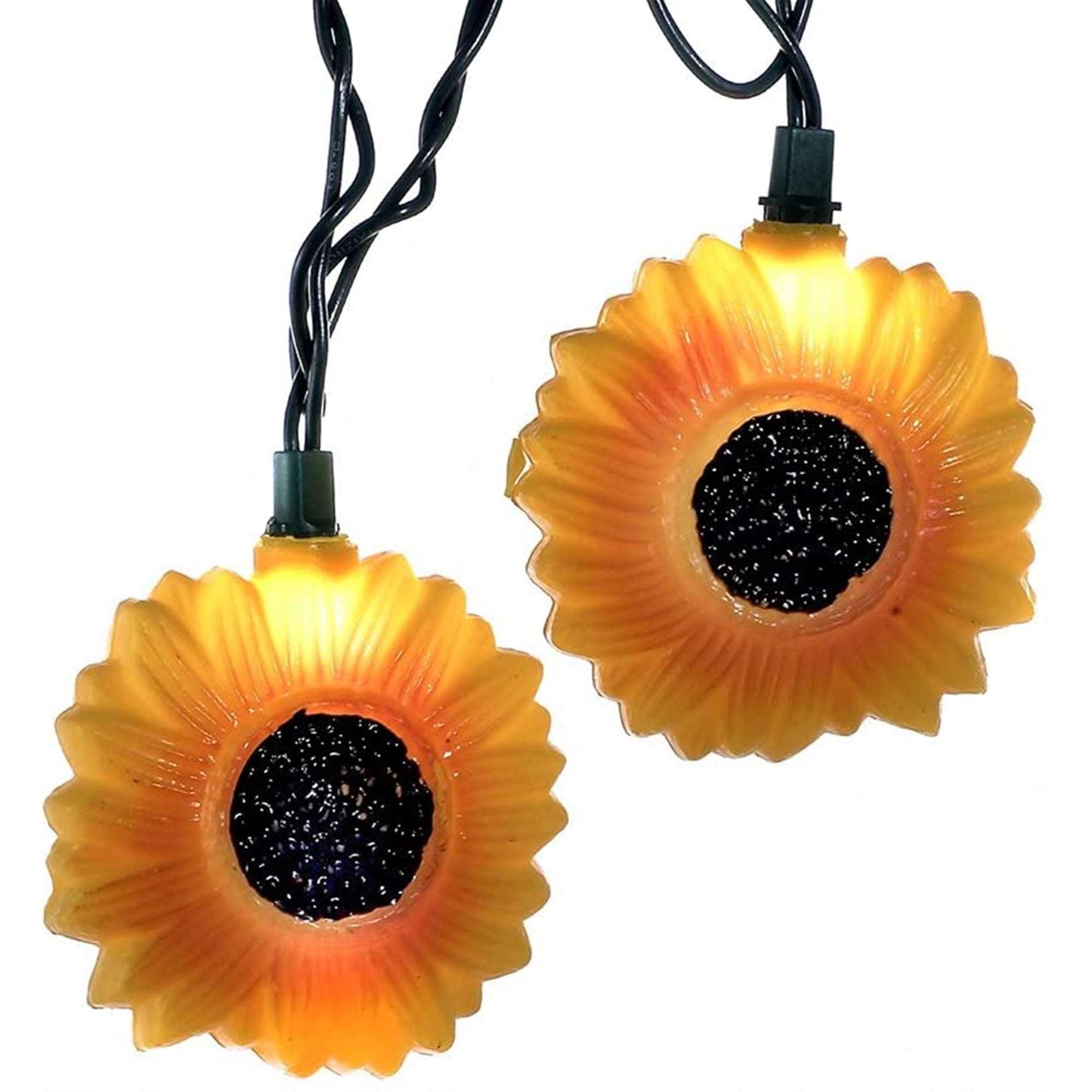 Kurt Adler Indoor/Outdoor Novelty String 10-Light Set, Sunflowers, 11.5'