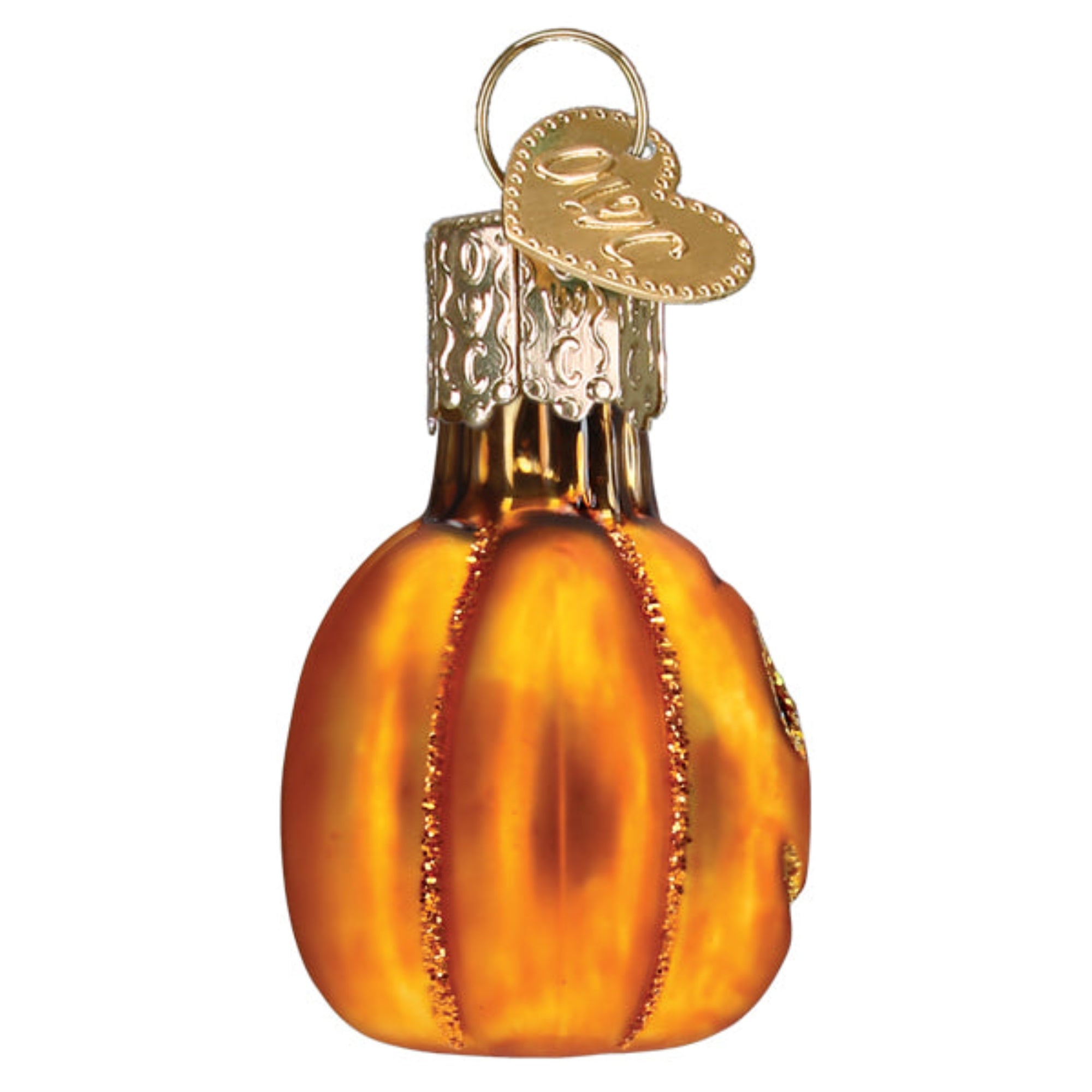 Old World Christmas Blown Glass Hanging Ornament for Halloween, Mini Jack O'Lantern (with OWC Gift Box)