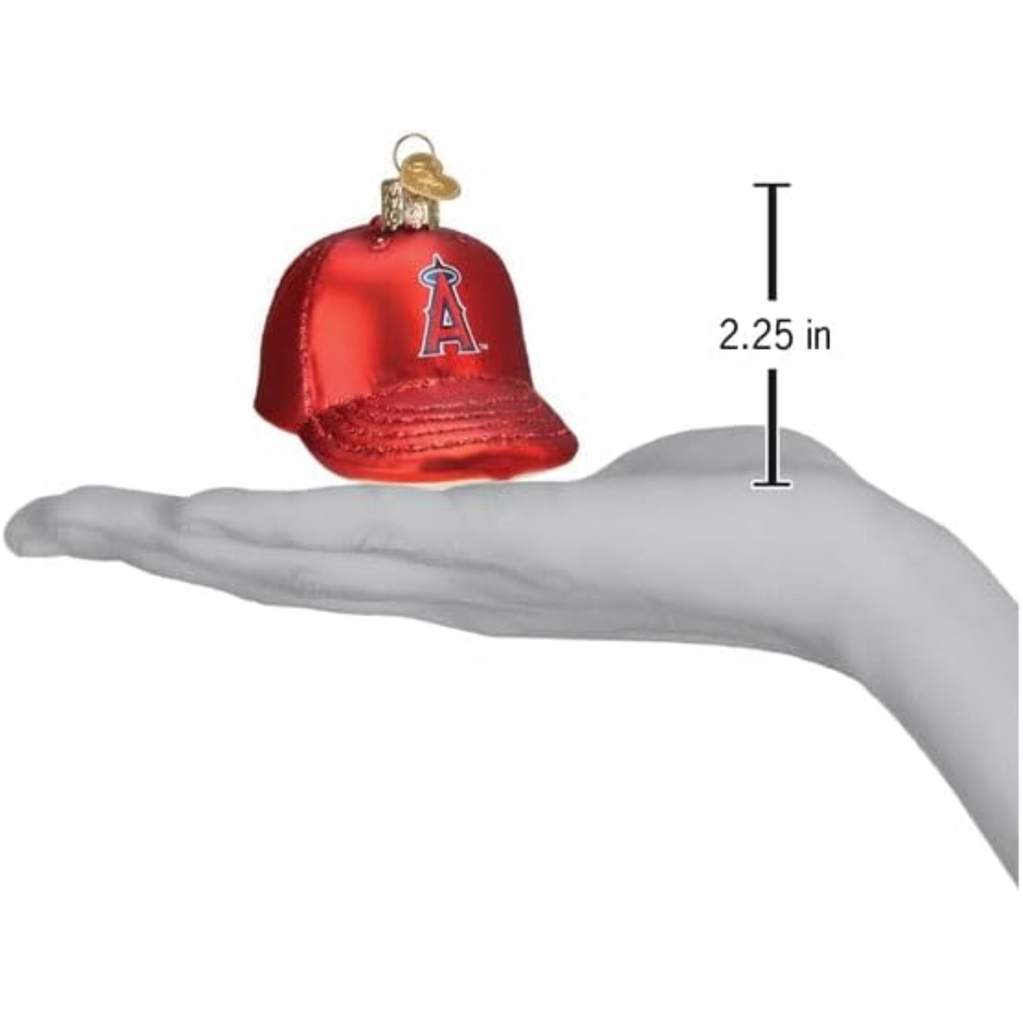 Old World Christmas Blown Glass Ornament for Christmas Tree, Los Angeles Angels Baseball Cap