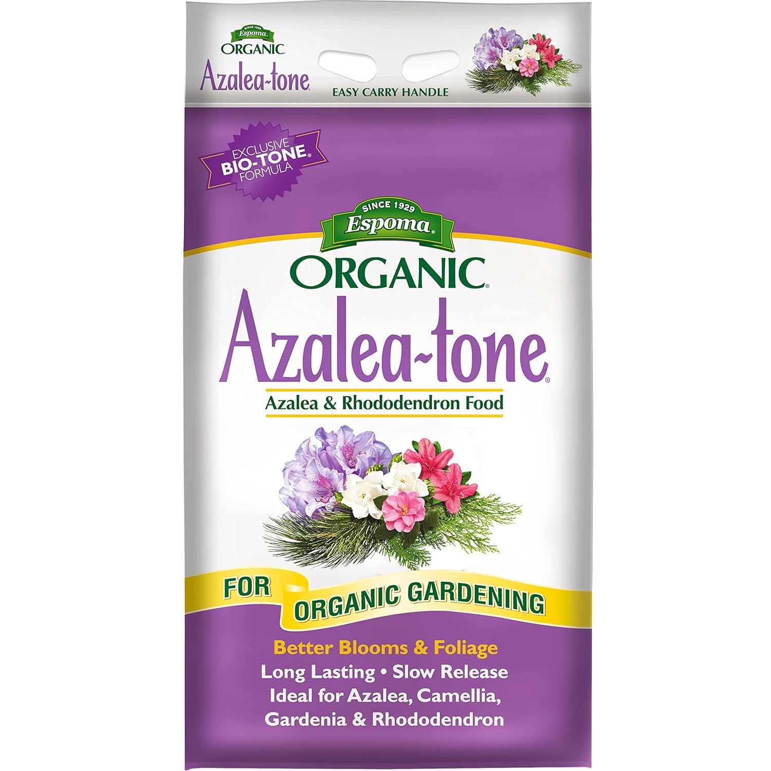 Espoma Organic Azalea-tone 4-3-4 Azalea & Rhododendron Food for Organic Gardening, Better Blooms & Foliage
