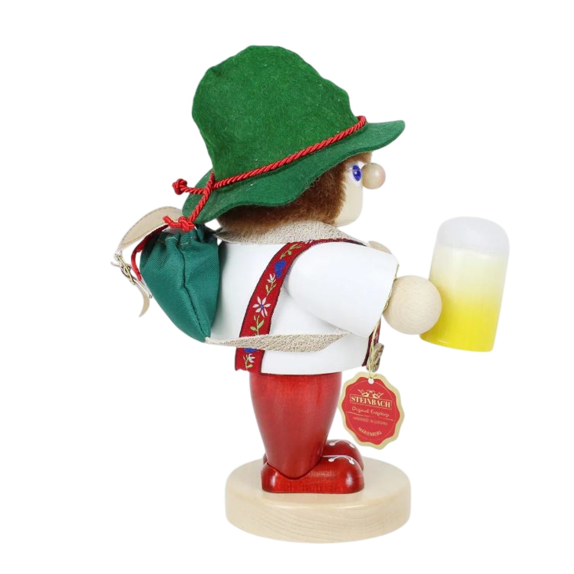 Steinbach Wooden Big Smoker Nutcracker, Bavarian Hiker, 10in