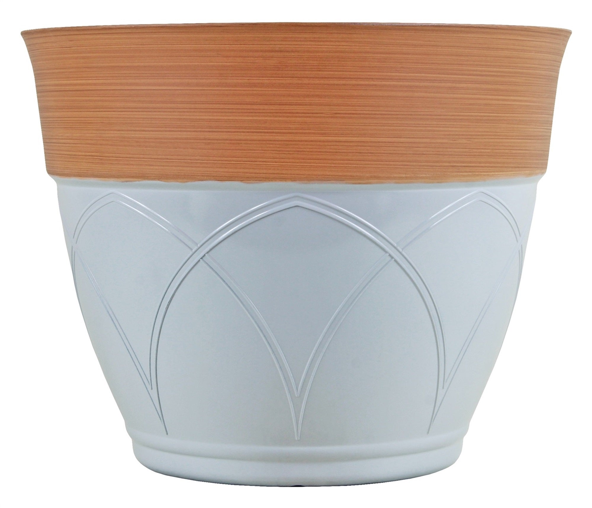 Garden Elements Colored Rim Large Plastic Planter, 15"