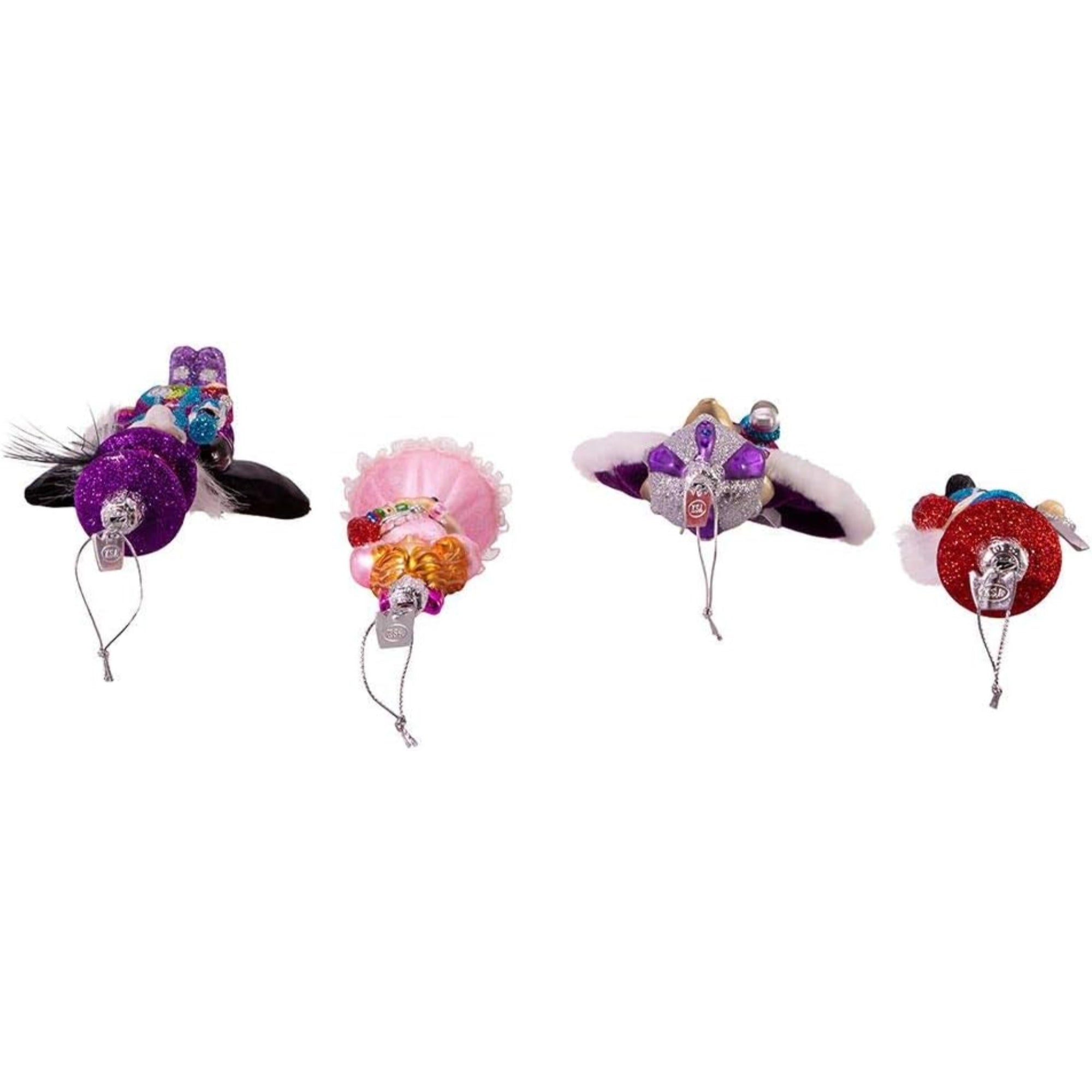Kurt Adler Noble Gems Glass Christmas Tree Ornaments, Nutcracker Suite, 4 Piece Set