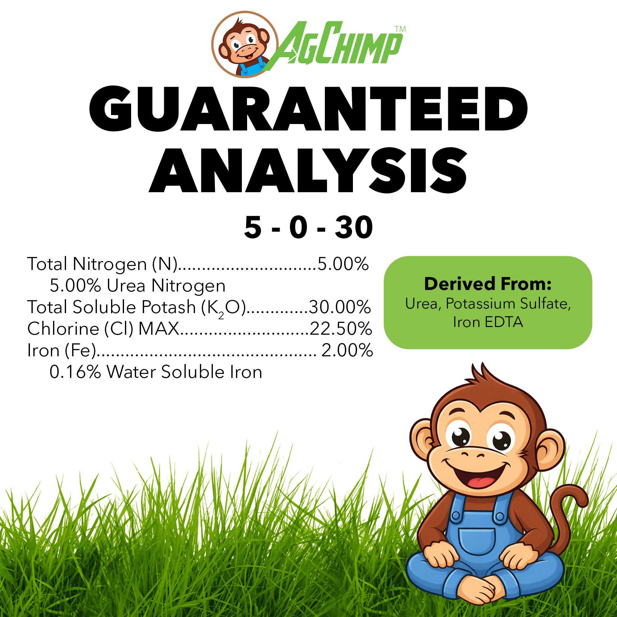 AgChimp 5-0-30 Prodiamine Pre-Emergent Herbicide Plus Turf Fertilizer, 15lbs
