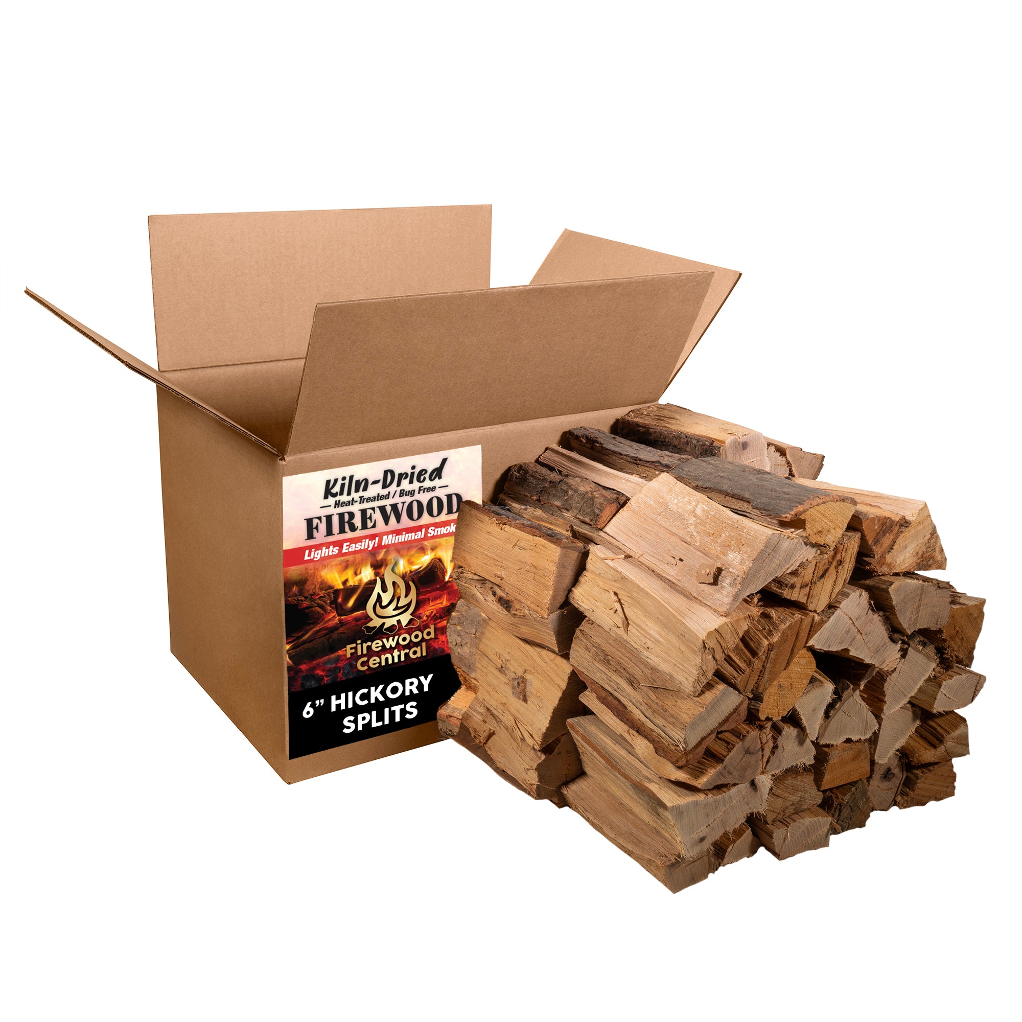 Firewood Central Kiln-Dried PA Hardwood– 6” Splits (35–40 Pieces) – Smoking Wood for Pizza Ovens, BBQ & Fire Pits – Easy Light, Low Smoke, USA Sourced
