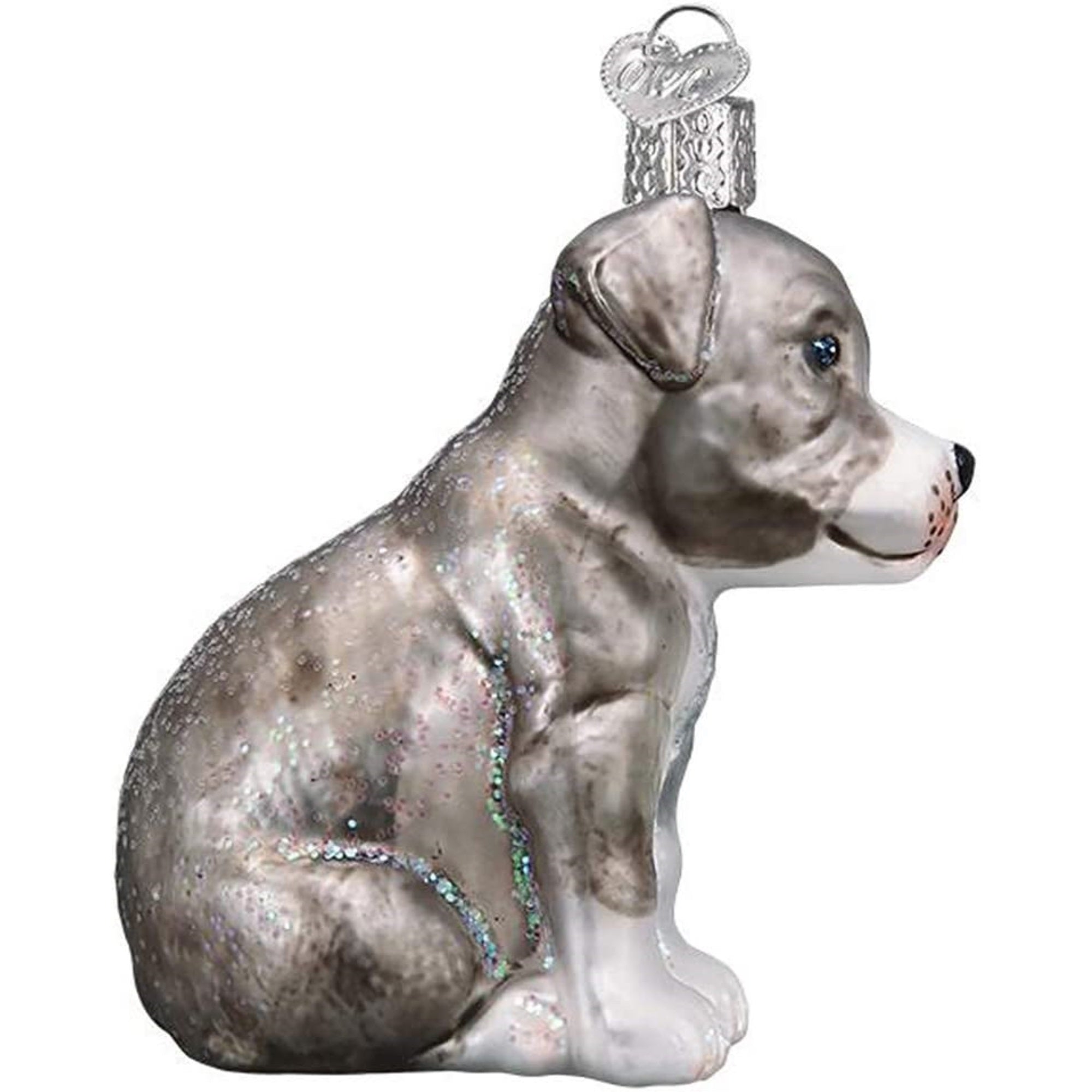 Old World Christmas Blown Glass Ornament for Christmas Tree, Pitbull Pup