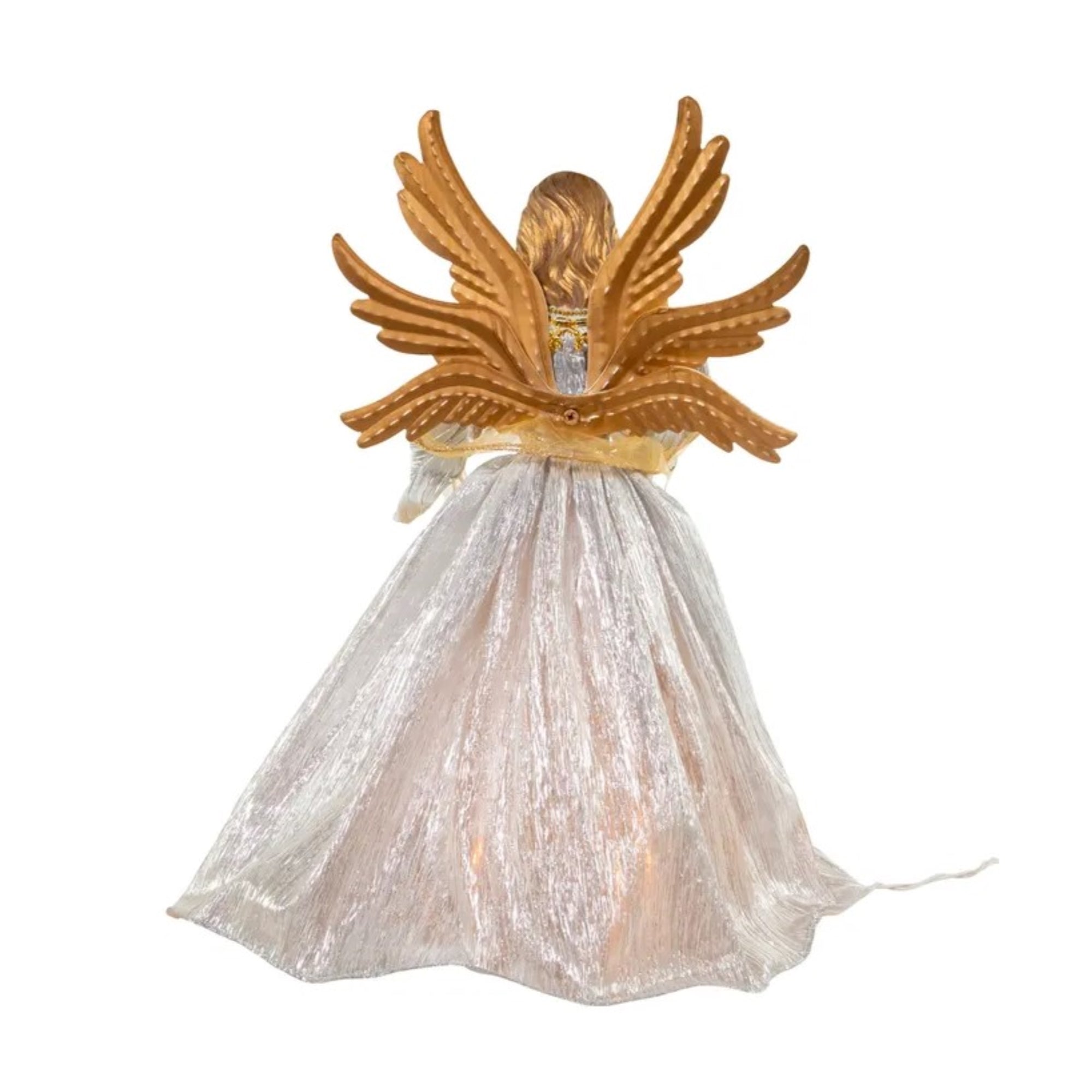 Kurt Adler UL 10-Light Silver and Gold Ombré Angel Treetop, 16in