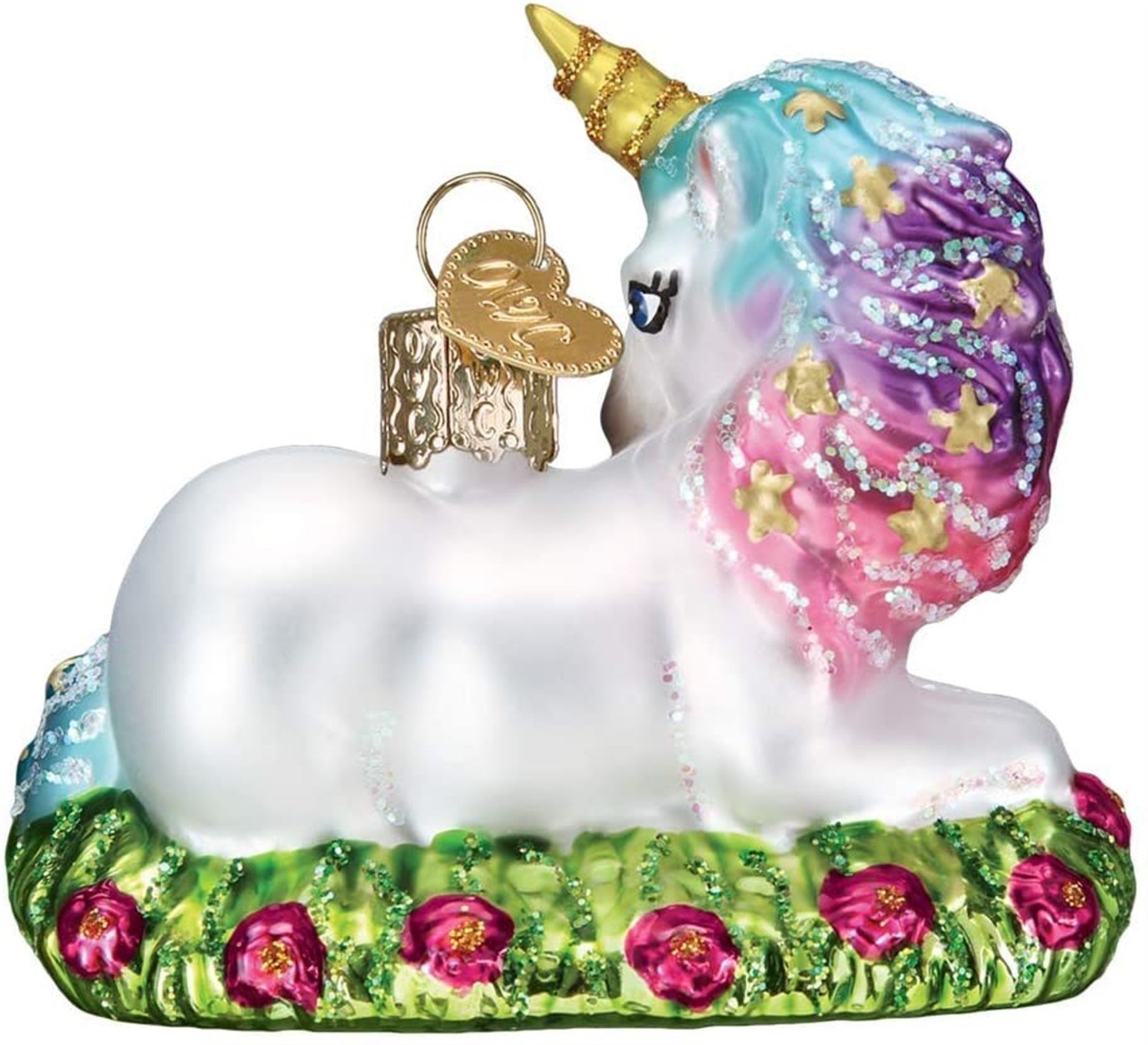 Old World Christmas Blown Glass Ornament for Christmas Tree, Baby Unicorn